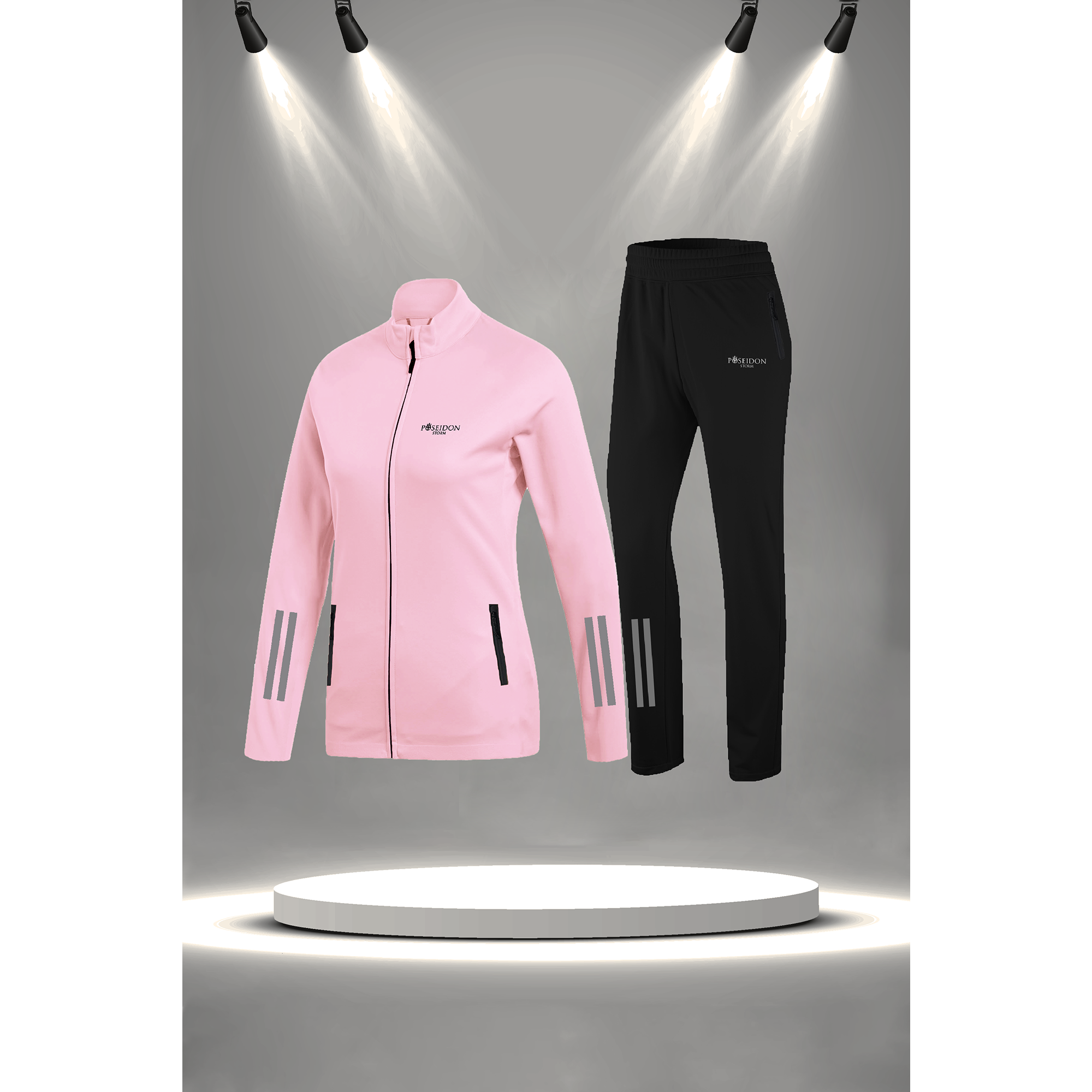 Kadın Fuşya  Supra Penye Kumaş Rahat Yürüyüş ve Koşu Sporcu Seti (S-3XL)