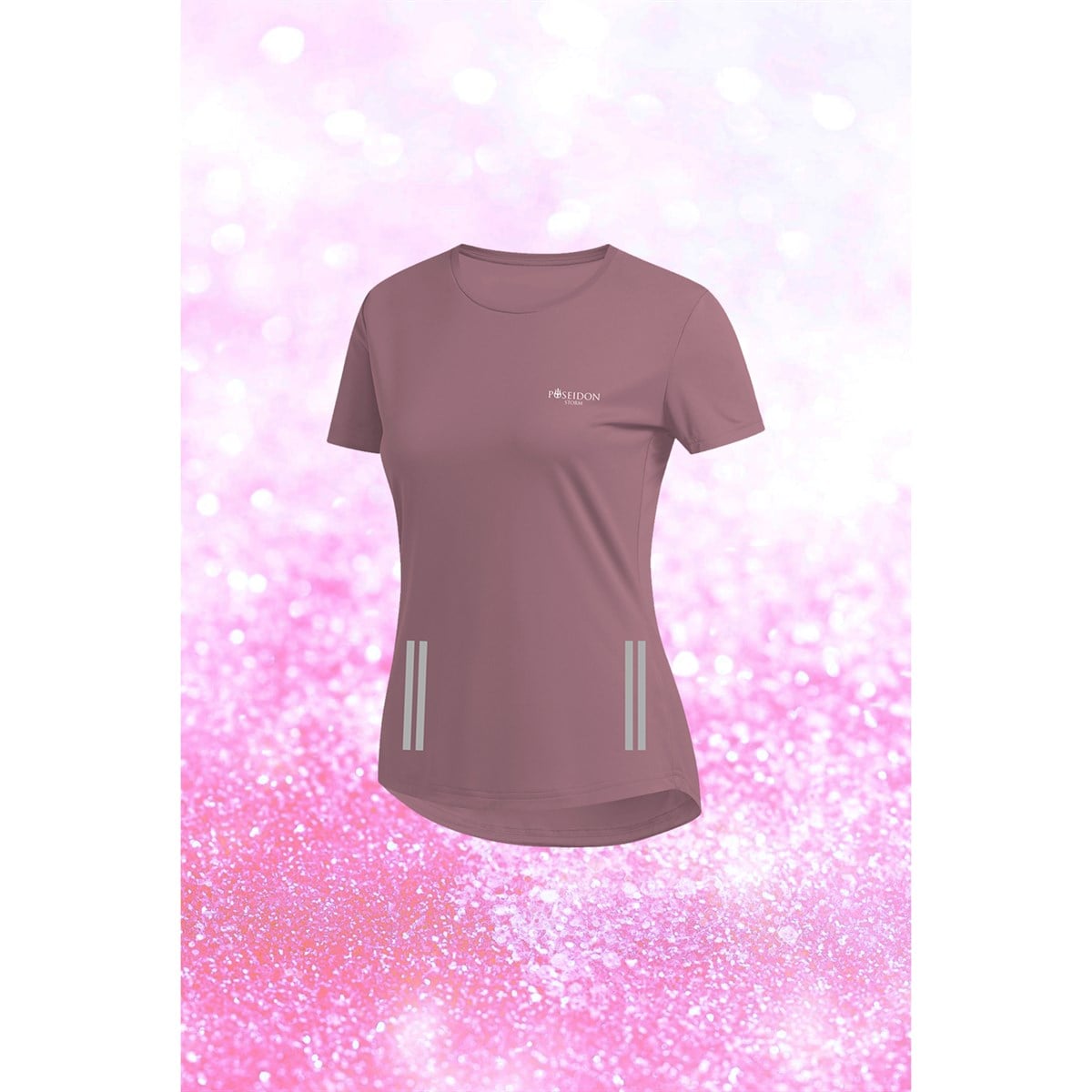 Kadın Gül Kurusu Dri-Fit Kumaş Baskısız Günlük Rahat T-shirt   S-3XL