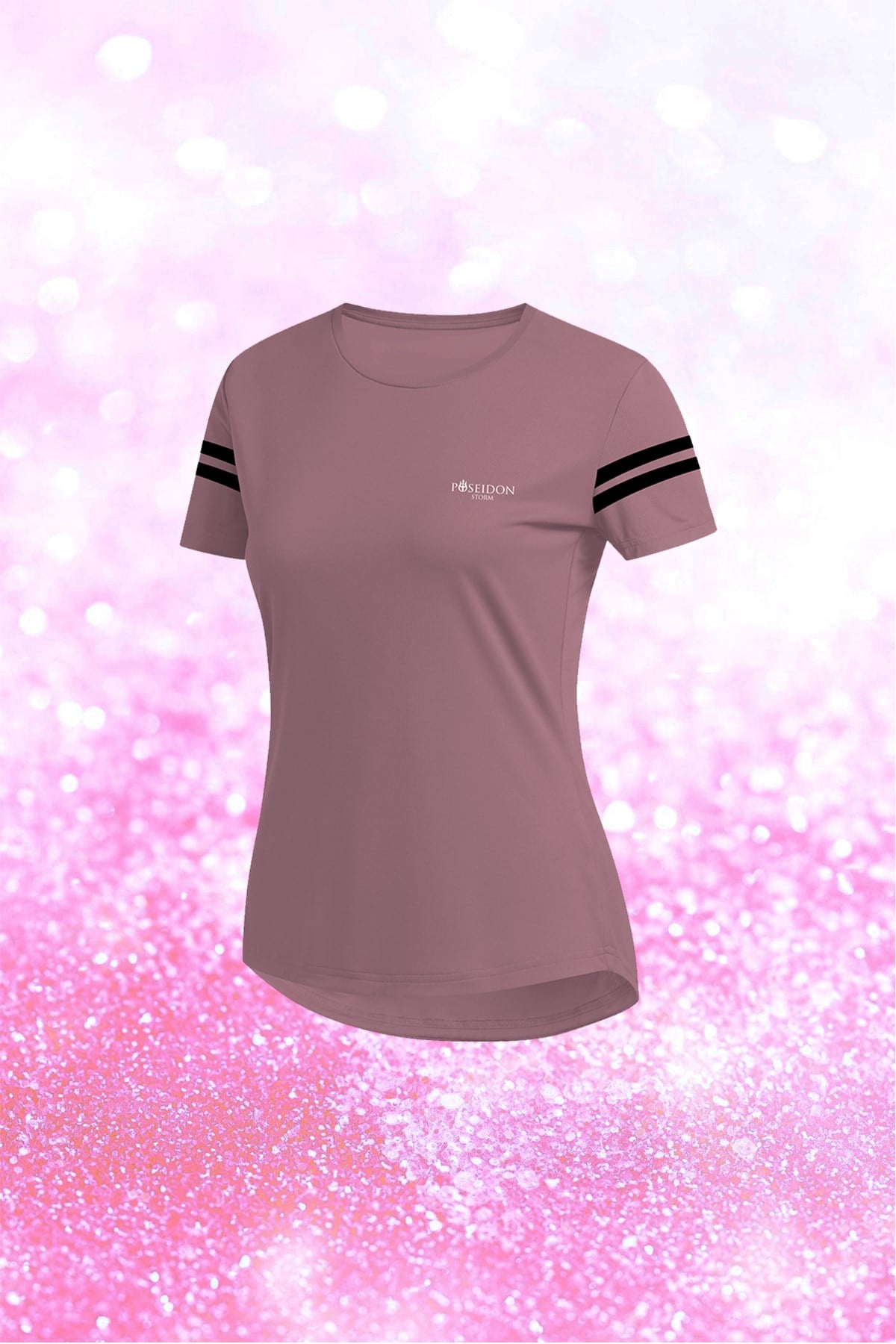 Kadın Gül Kurusu Dri-Fit Kumaş Spor için Konforlu  Kısa Kol T-shirt   S-3XL 