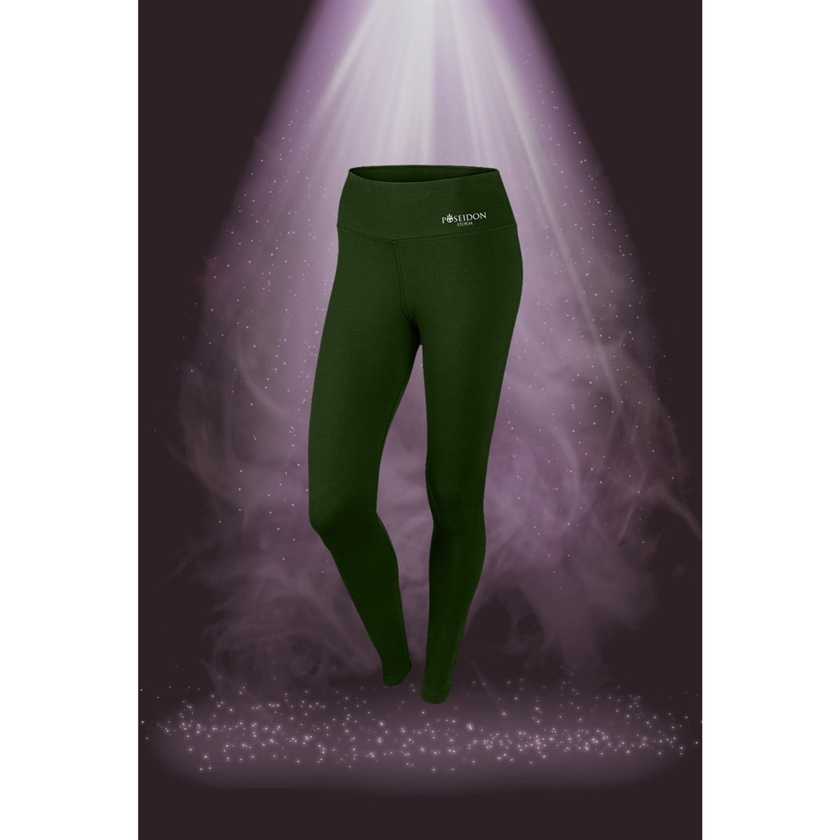 Kadın Haki İnterlok Kumaş Fit Toparlayıcı Yürüyüş Koşu Yüksek Bel Tayt S-XXL