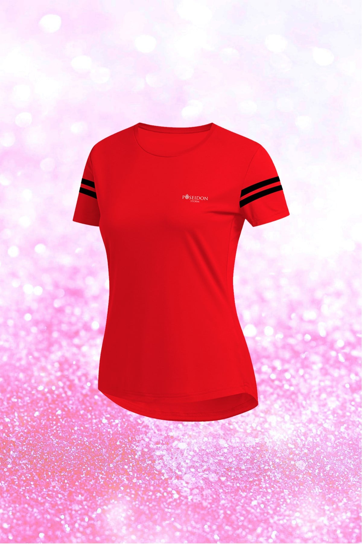 Kadın Kırmızı Dri-Fit Kumaş Düz Yuvarlak Yaka Kısa Kol Konforlu T-shirt  S-3XL