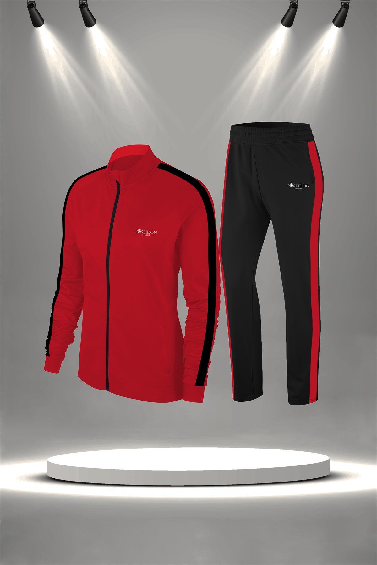 Kadın Kırmızı Eşofman Takımı (S-3XL) -POSEIDONSTORM