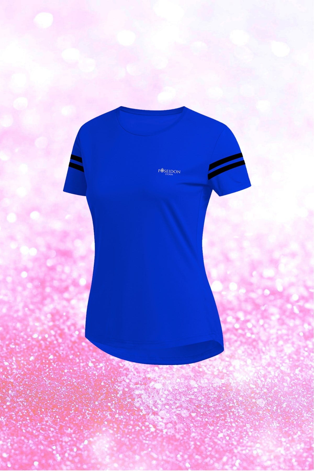 Kadın Mavi Dri-Fit Kumaş Yuvarlak Yaka  Şık Konforlu Tshirt  S-3XL