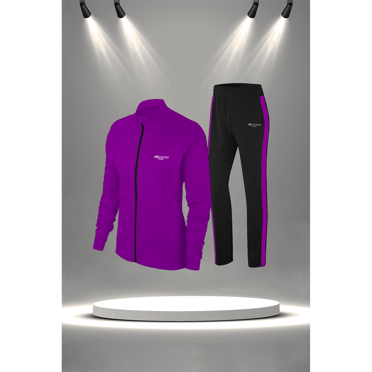 Kadın Mor İnterlok Kumaş  Rahat Eşofman Takımı (S-3XL)