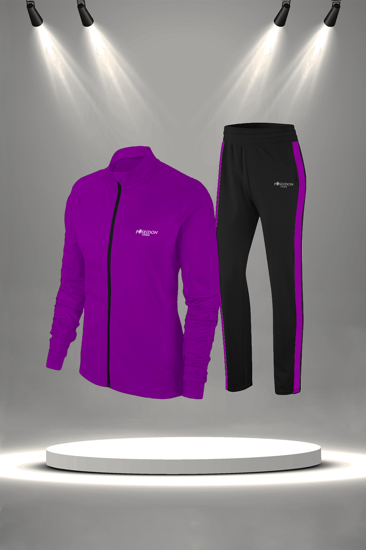 Kadın Mor İnterlok Kumaş  Rahat Eşofman Takımı (S-3XL)