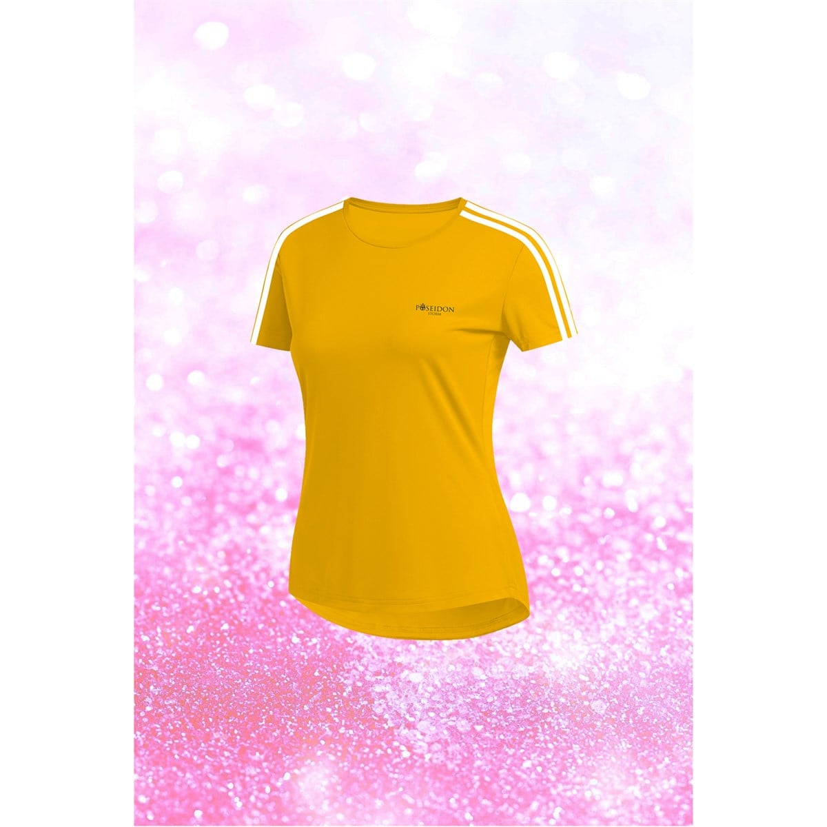 Kadın Sarı Dri-Fit Kumaş Yürüyüş ve Koşu için Rahat T-shirt   S-3XL