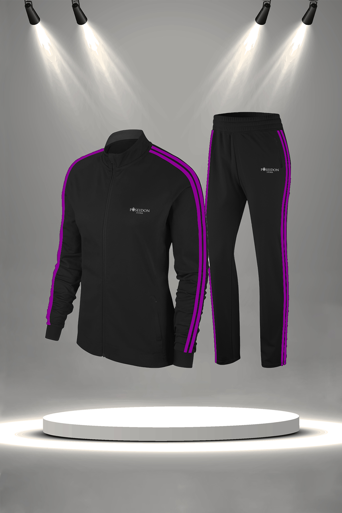 Kadın Siyah İnterlok Kumaş Rahat Konforlu Kesim Eşofman Takımı  (S-3XL)