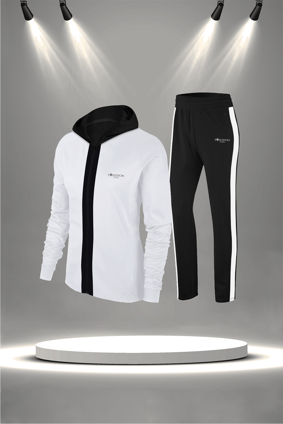 Oversize Kadın Beyaz İnterlok Nefes Alabilen Kumaş Şık Eşofman Takımı (4XL-10XL)