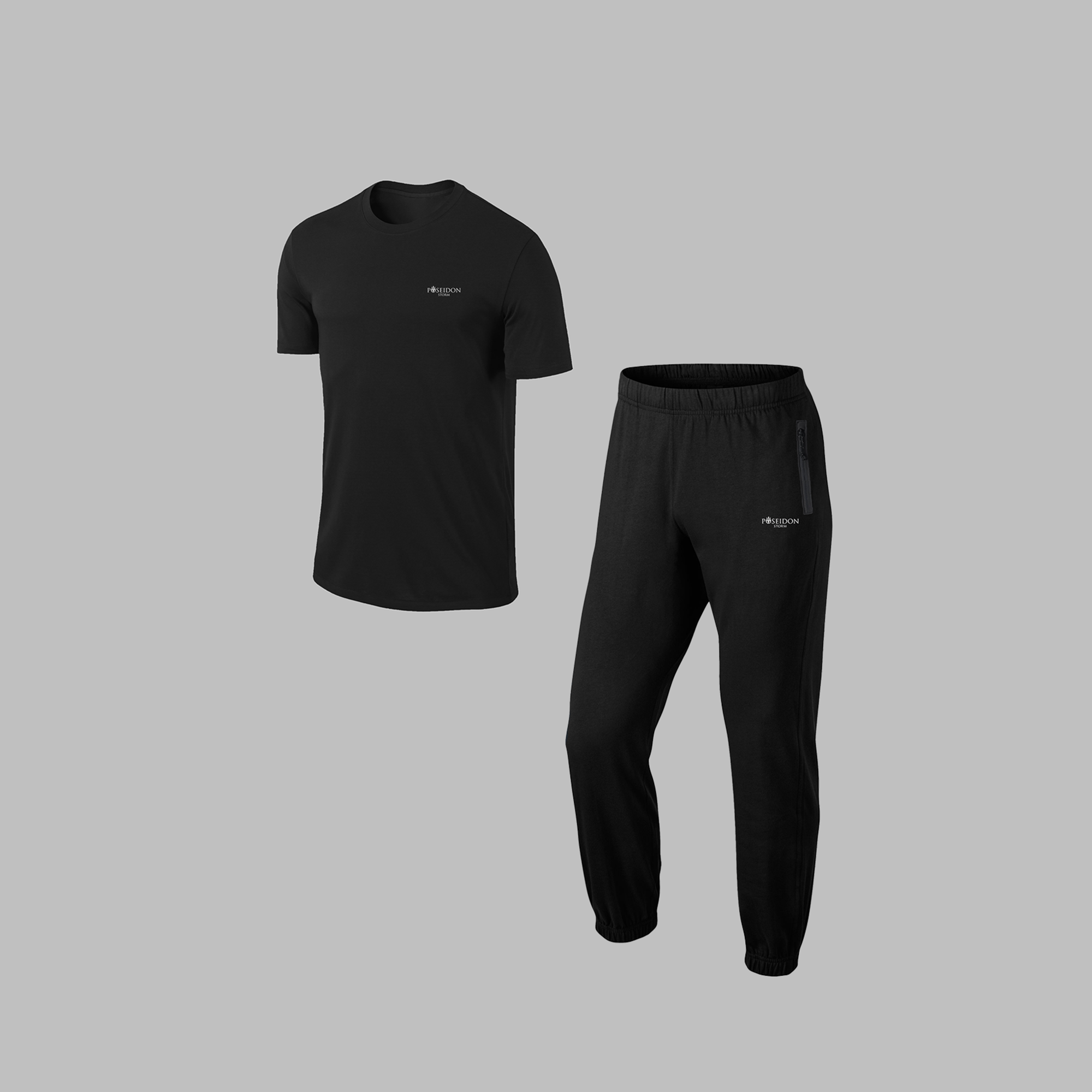 Yeni Seri Büyük Beden Erkek Siyah Supra Penye Kumaş Ön Cepli Rahat  Eşofman Takımı  (4XL- 10XL)