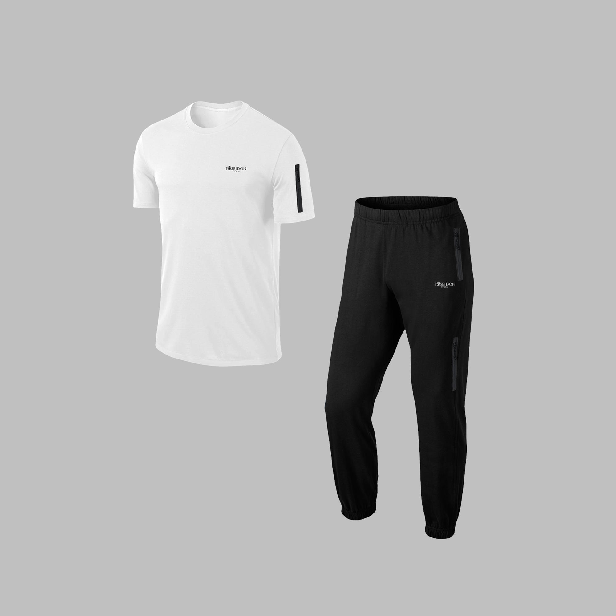 Yeni Seri Erkek Beyaz Supra Penye Kumaş Mevsimlik Eşofman Seti (S-3XL)