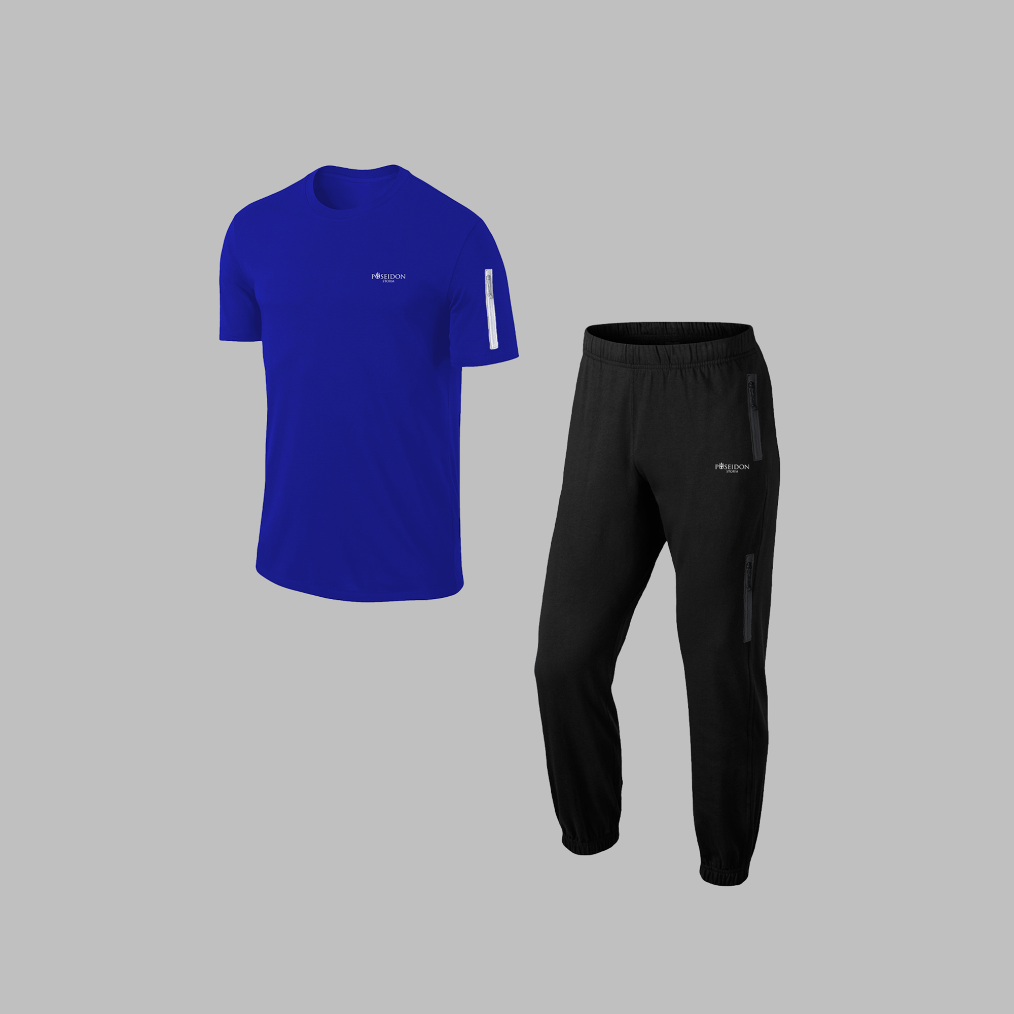 Yeni Seri Erkek Mavi Supra Penye Kumaş Cepli Rahat Eşofman Takımı (S-3XL)
