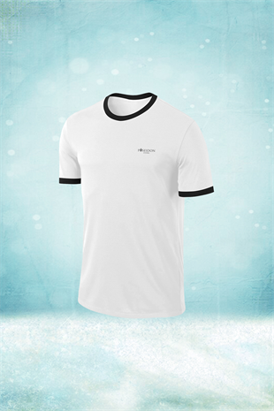 Büyük Beden Erkek Beyaz Günlük Sporcu Tişörtü 4XL-10XL - Yakası farklı - M1