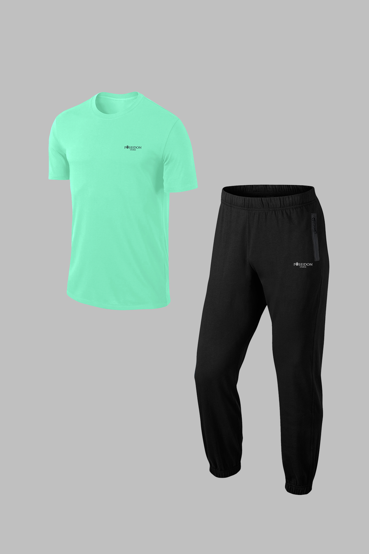 aBüyük Beden Erkek Su Yeşili Özel Supra Penye Kumaş Rahat Fermuarlı Kapüşonlu Eşofman Alt Üst Set 4-10XL