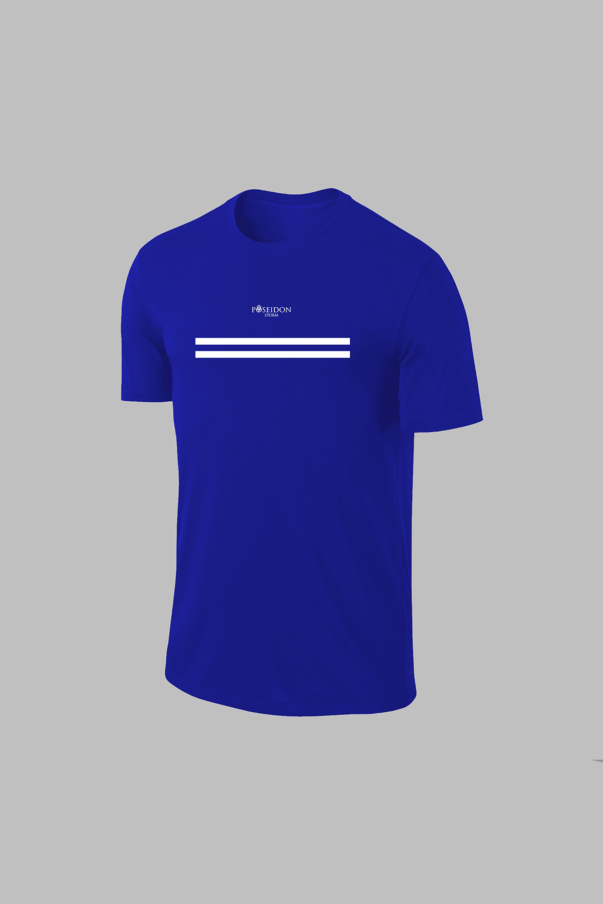 Battal Beden Erkek Mavi Dri-Fit Kumaş Spor için Konforlu  Kısa Kol T-shirt  (4XL- 10XL)