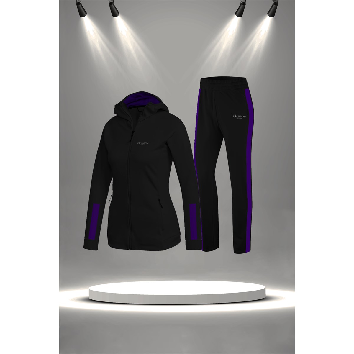 Battal Beden Kadın Siyah İnterlok Nefes Alabilen Kumaş Şık Eşofman Takımı  4XL-10XL