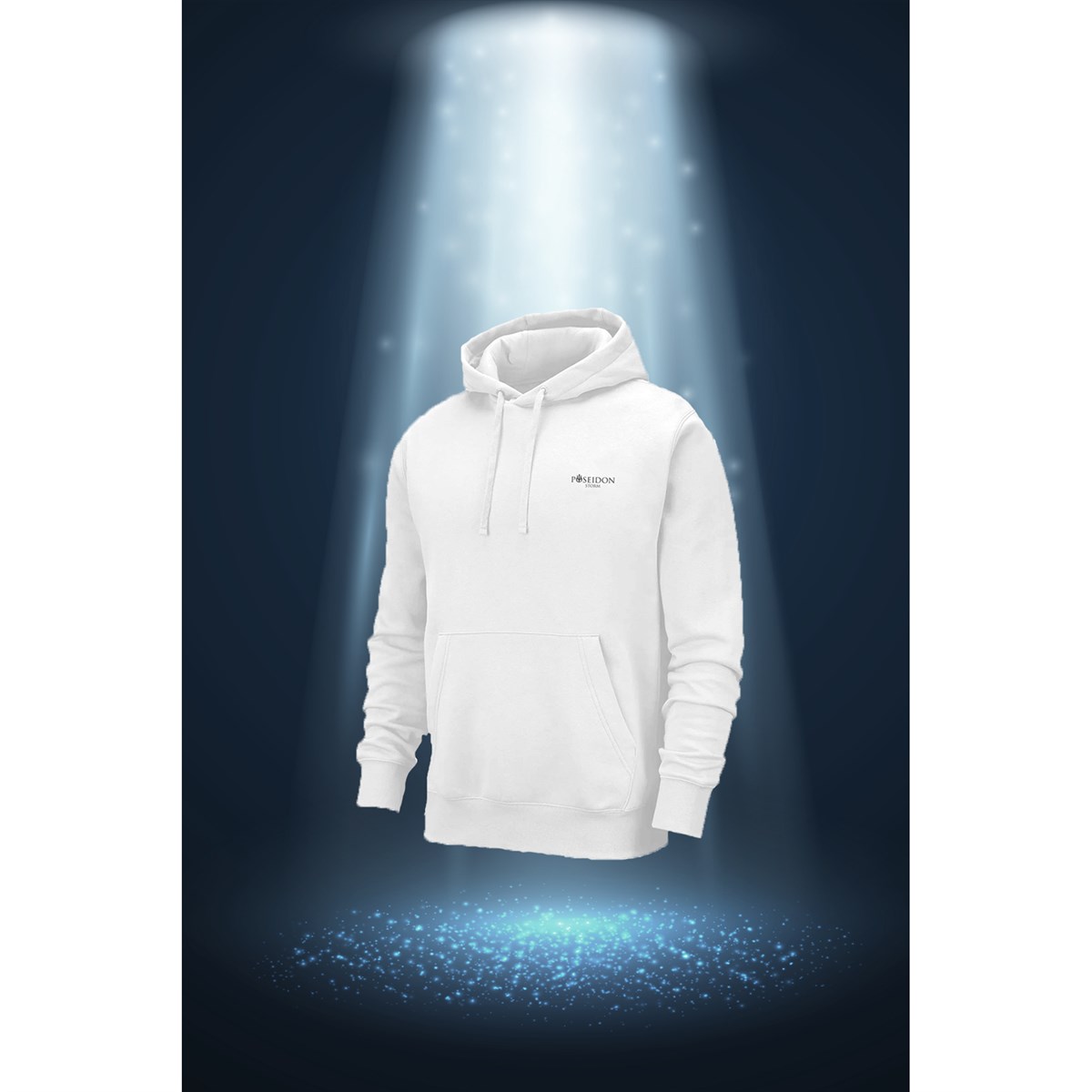Büyük Beden Erkek Beyaz İnterlok Kumaş Kanguru Cepli Kapüşonlu Günlük Hoodie 3XL-10XL
