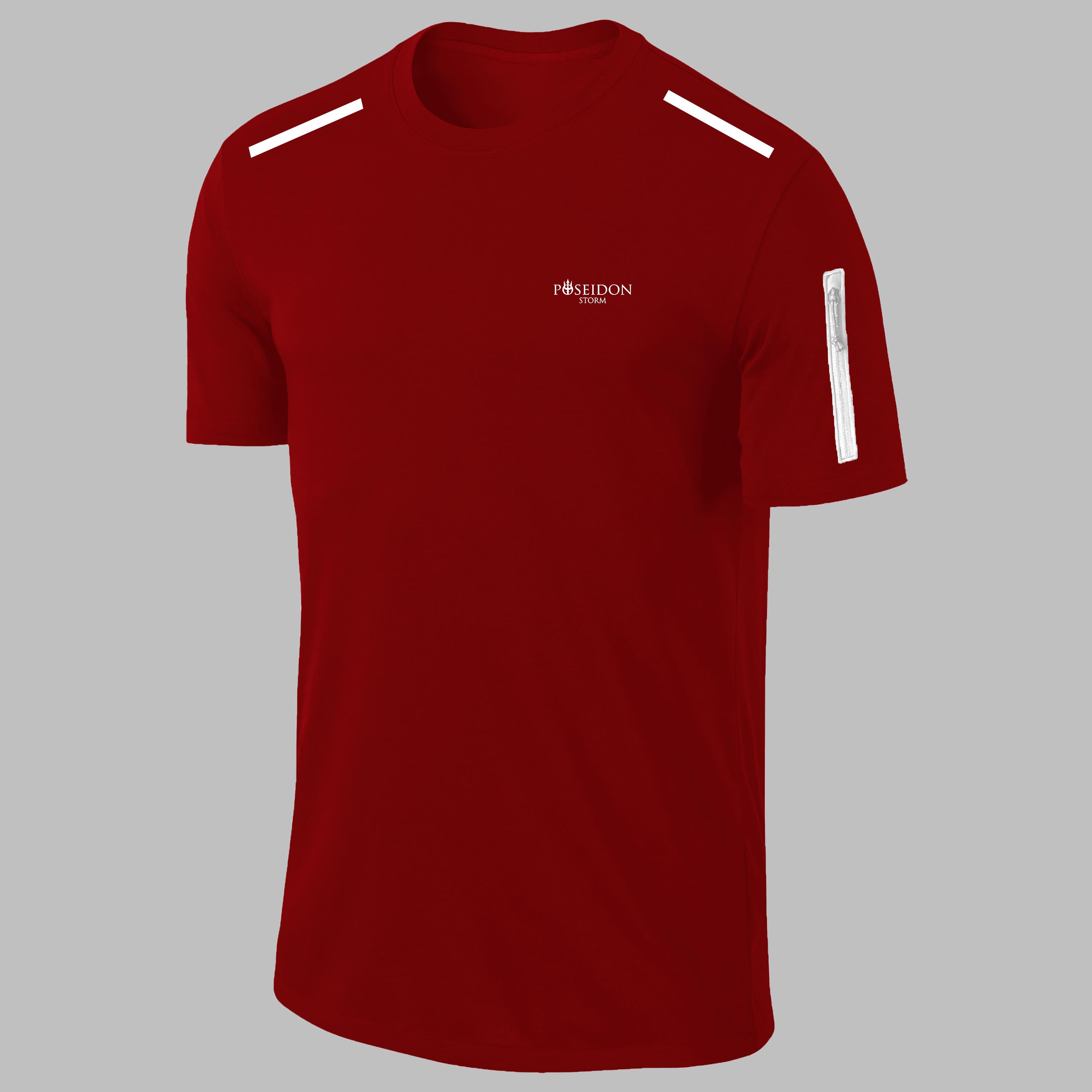 Büyük Beden Erkek Bordo Dri-Fit Kumaş Konforlu  Sıfır Yaka Tshirt    (4XL- 10XL)