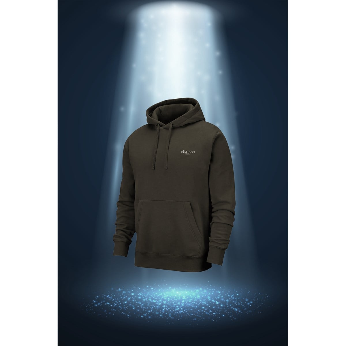 Büyük Beden Erkek Haki İnterlok Kumaş Basic Günlük Kapüşonlu Sweatshirt 3XL-10XL