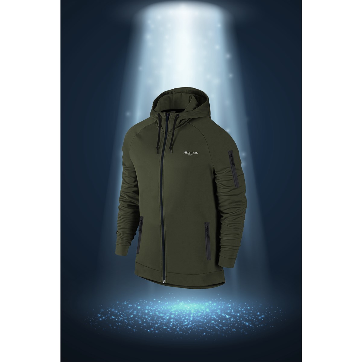 Büyük Beden Erkek Haki İnterlok Kumaş Regular Fit Fermuar Cepli Günlük Sweatshirt  3XL-10XL