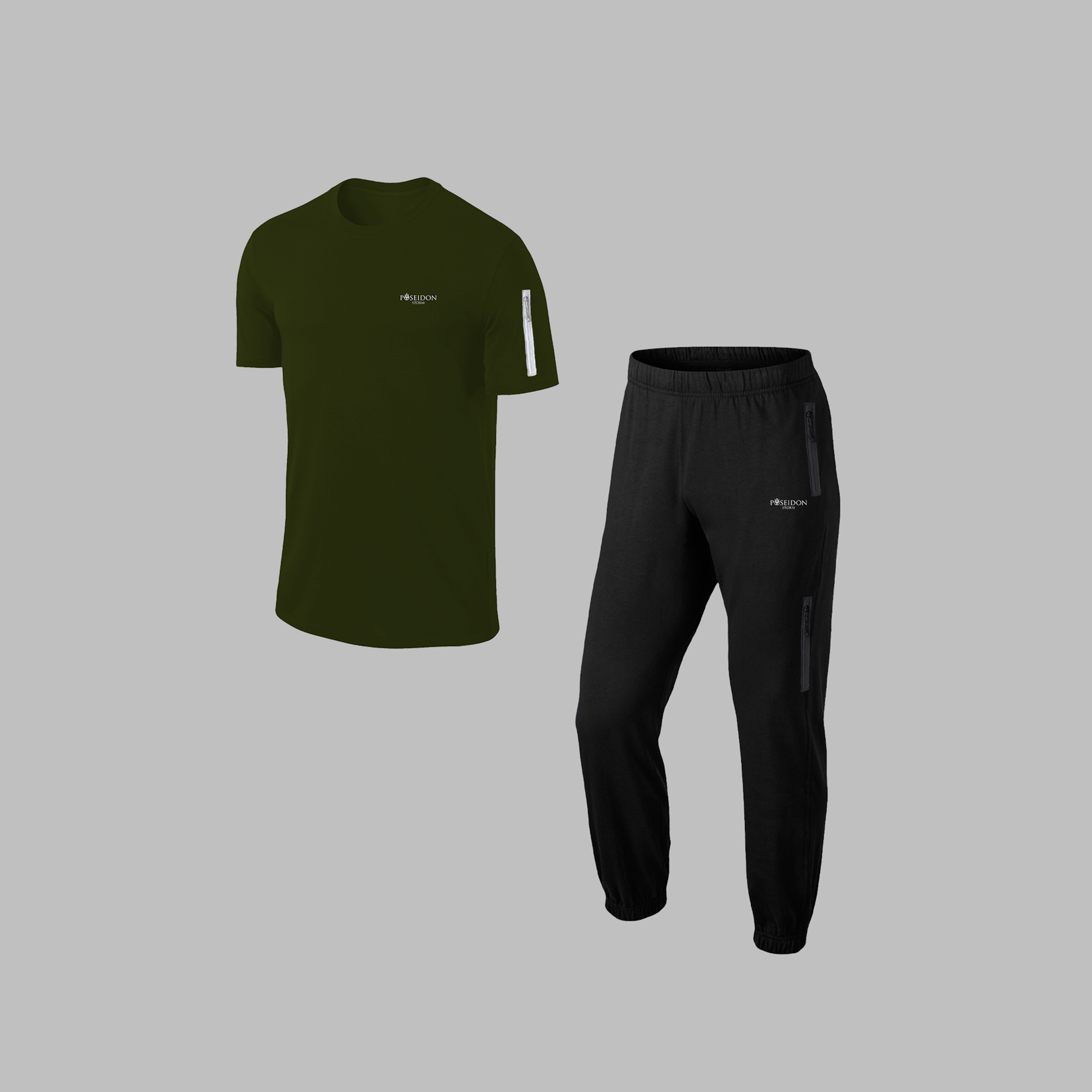 Büyük Beden Erkek Haki Supra Penye Kumaş Rahat Kapüşonlu  Eşofman Takımı  (4XL- 10XL)