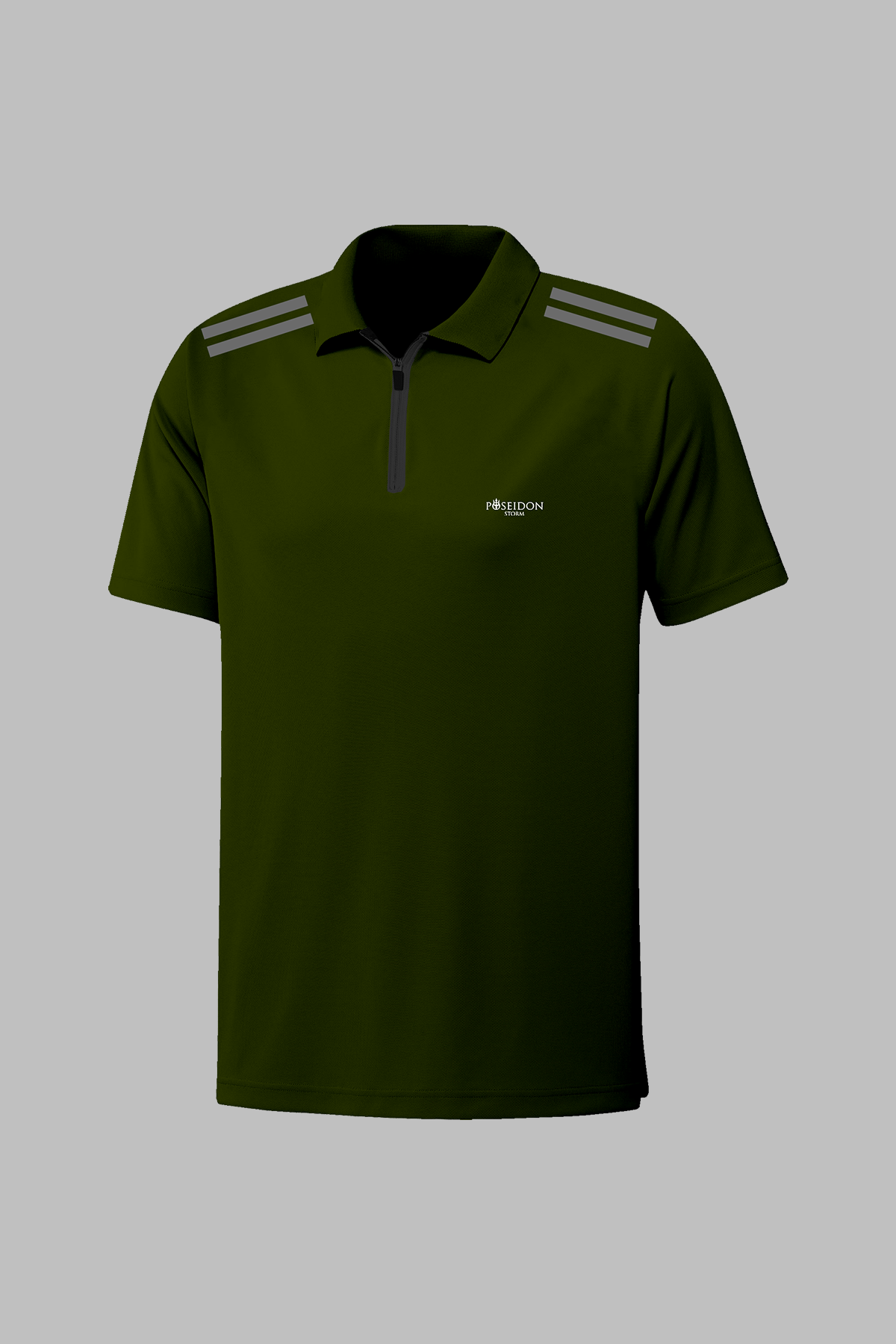 Büyük Beden Erkek Haki Vision Pro Kumaş Fit Kısa Kol  Yaka Polo Yaka Tişört 4XL-10XL
