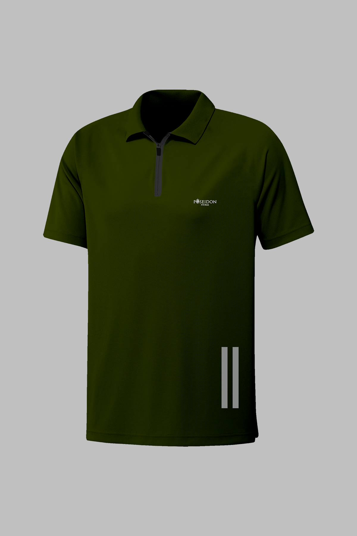 Büyük Beden Erkek Haki Vision Pro Kumaş Fit Kısa Kol  Yaka Polo Yaka Tişört 4XL-10XL