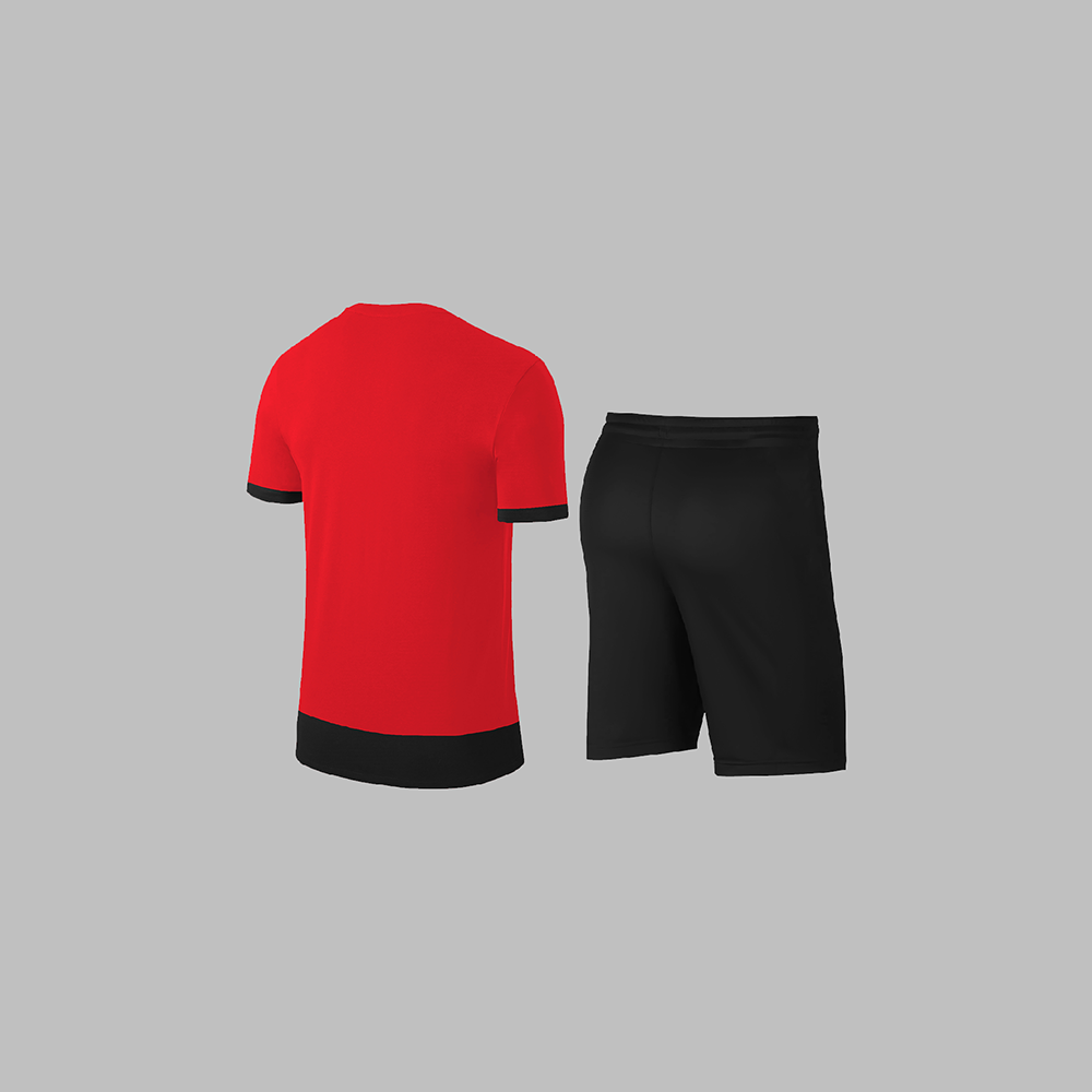 Büyük Beden Erkek Kırmızı Dri-Fit Kumaş Spor için Konforlu Cepli Bisiklet Yaka Tişört Şort Alt Üst Takım  4XL-10XL