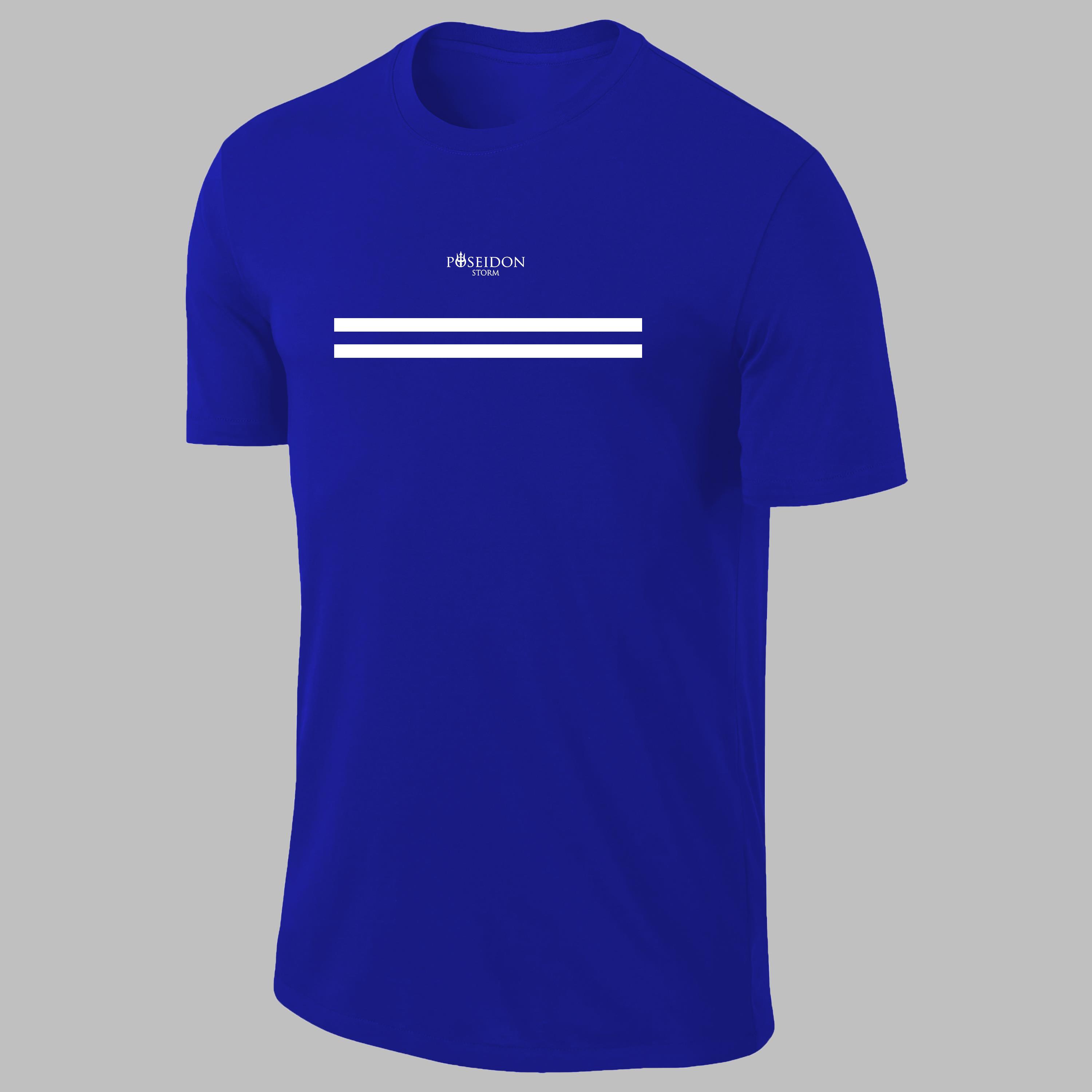 Büyük Beden Erkek Mavi Dri-Fit Kumaş Spor için Konforlu  Kısa Kol T-shirt   (4XL- 10XL)