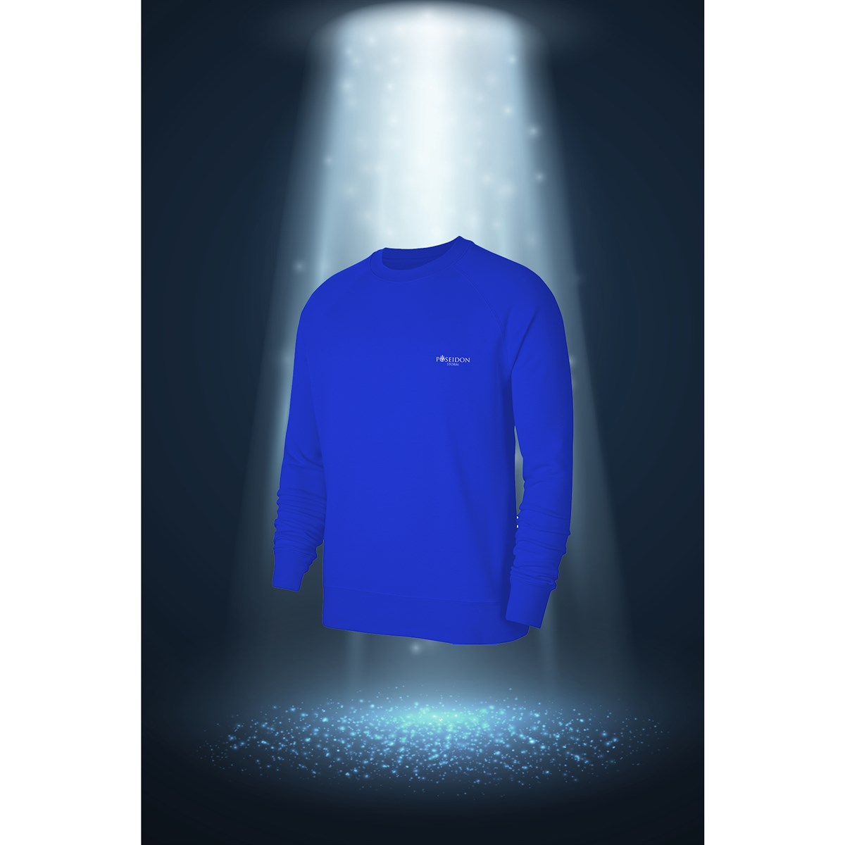 Büyük Beden Erkek Mavi İnterlok Kumaş Rahat Günlük Bisiklet Yaka Sweatshirt 3XL-10XL