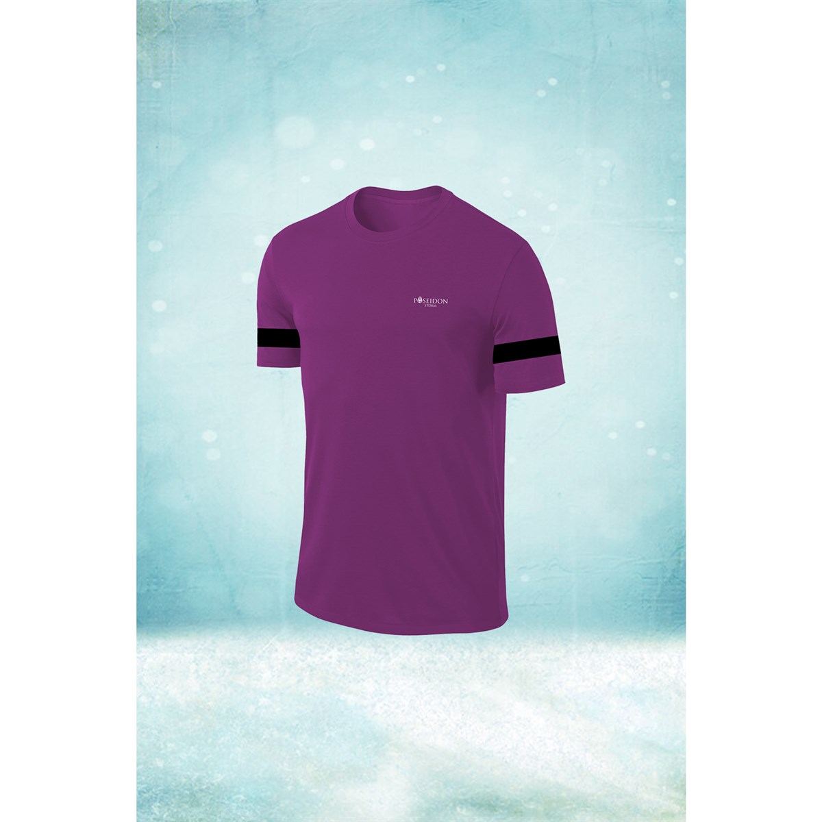Büyük Beden Erkek Mor Dri-Fit Kumaş Sıfır Yaka Kısa Kol Yürüyüş için Sporcu T-shirt   (4XL- 10XL)