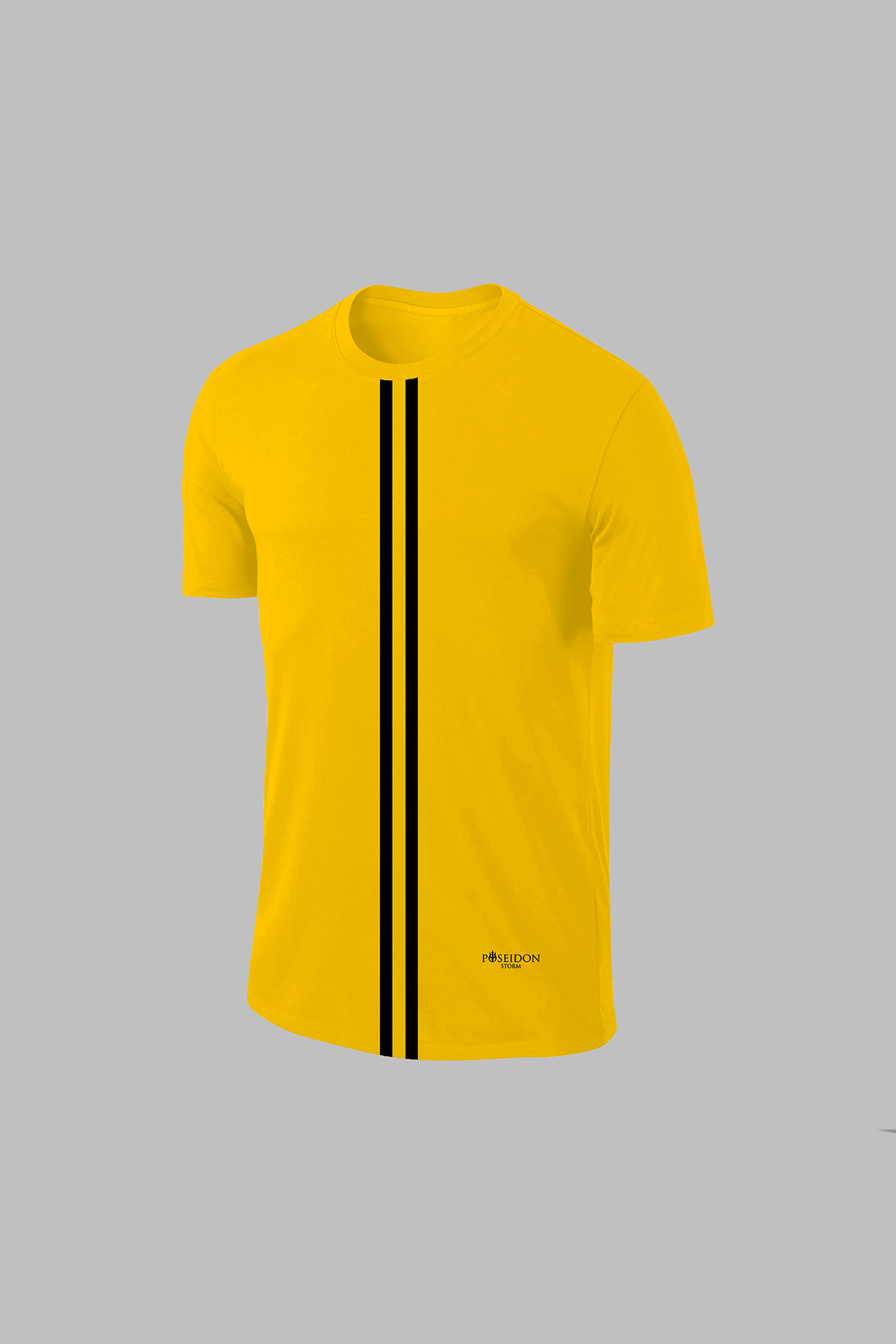Büyük Beden Erkek Sarı Dri-Fit Kumaş Baskısız Yuvarlak Yaka Kısa Kol T-shirt   (4XL- 10XL)