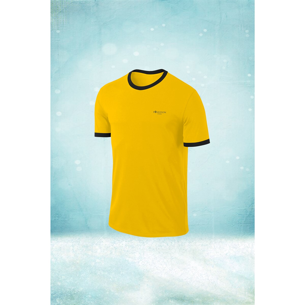 Büyük Beden Erkek Sarı Dri-Fit Kumaş  Düz Kısa Kol Konforlu T-shirt   (4XL- 10XL)