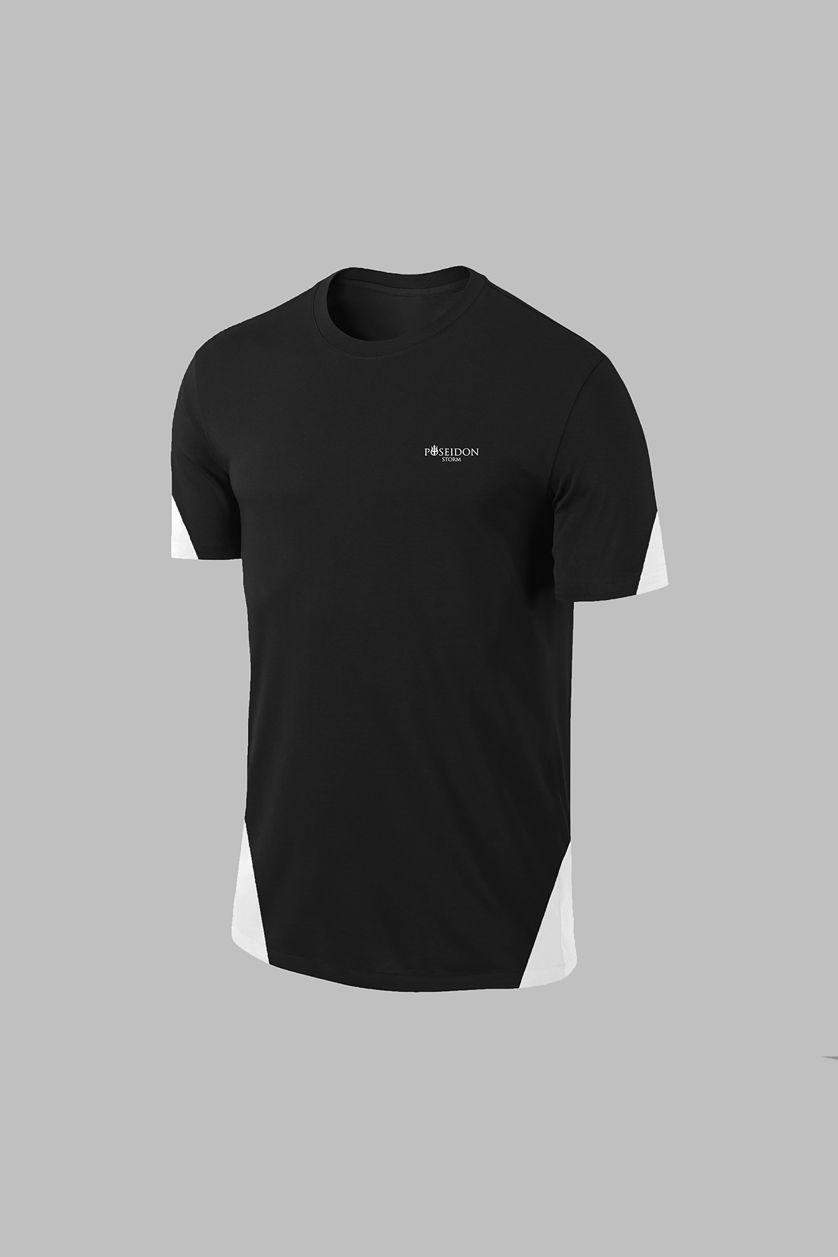 Büyük Beden Erkek Siyah Dri-Fit Kumaş Baskısız Bisiklet Yaka T-shirt (4XL- 10XL)