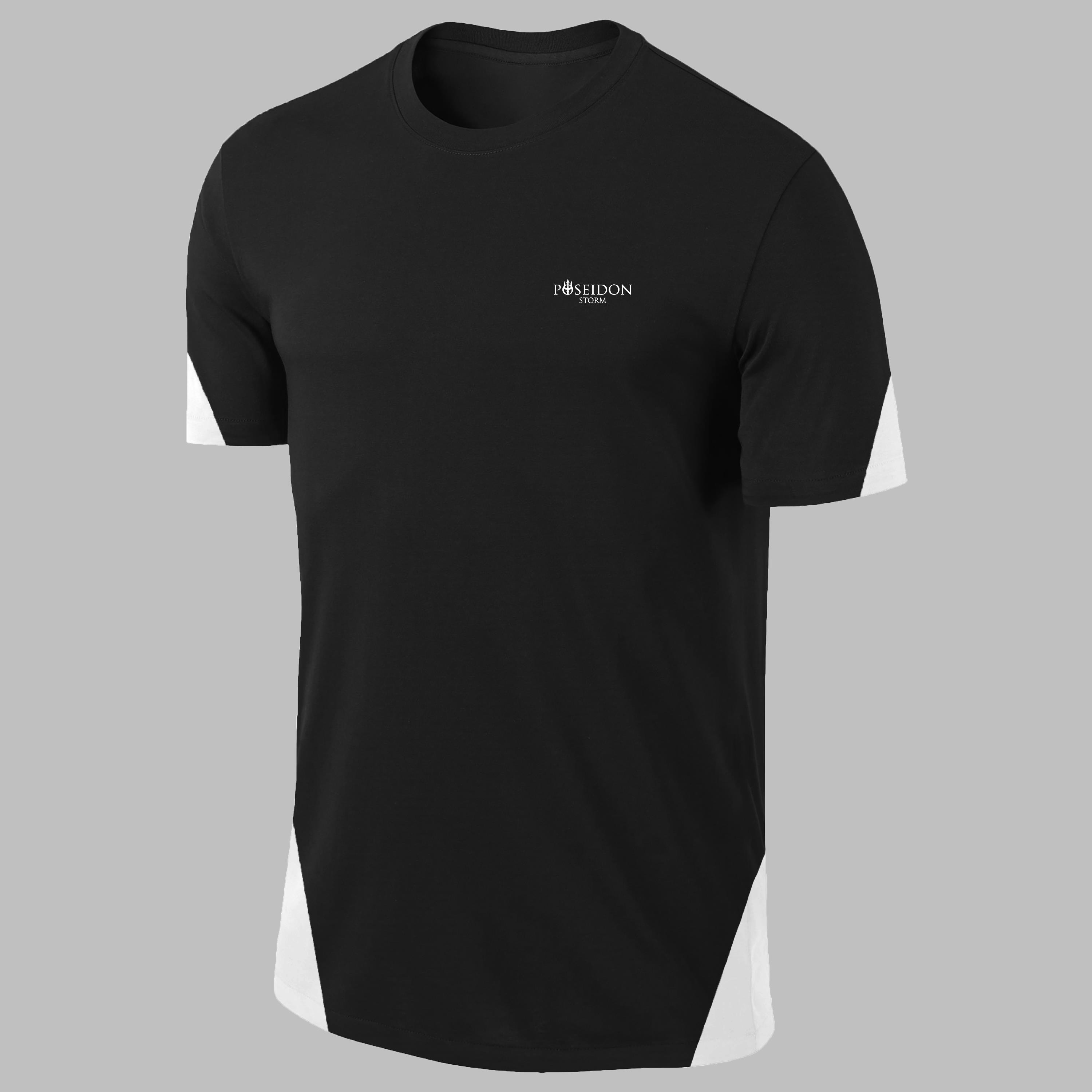 Büyük Beden Erkek Siyah Dri-Fit Kumaş Koşu için Konforlu  Sıfır Yaka T-shirt   (4XL- 10XL)