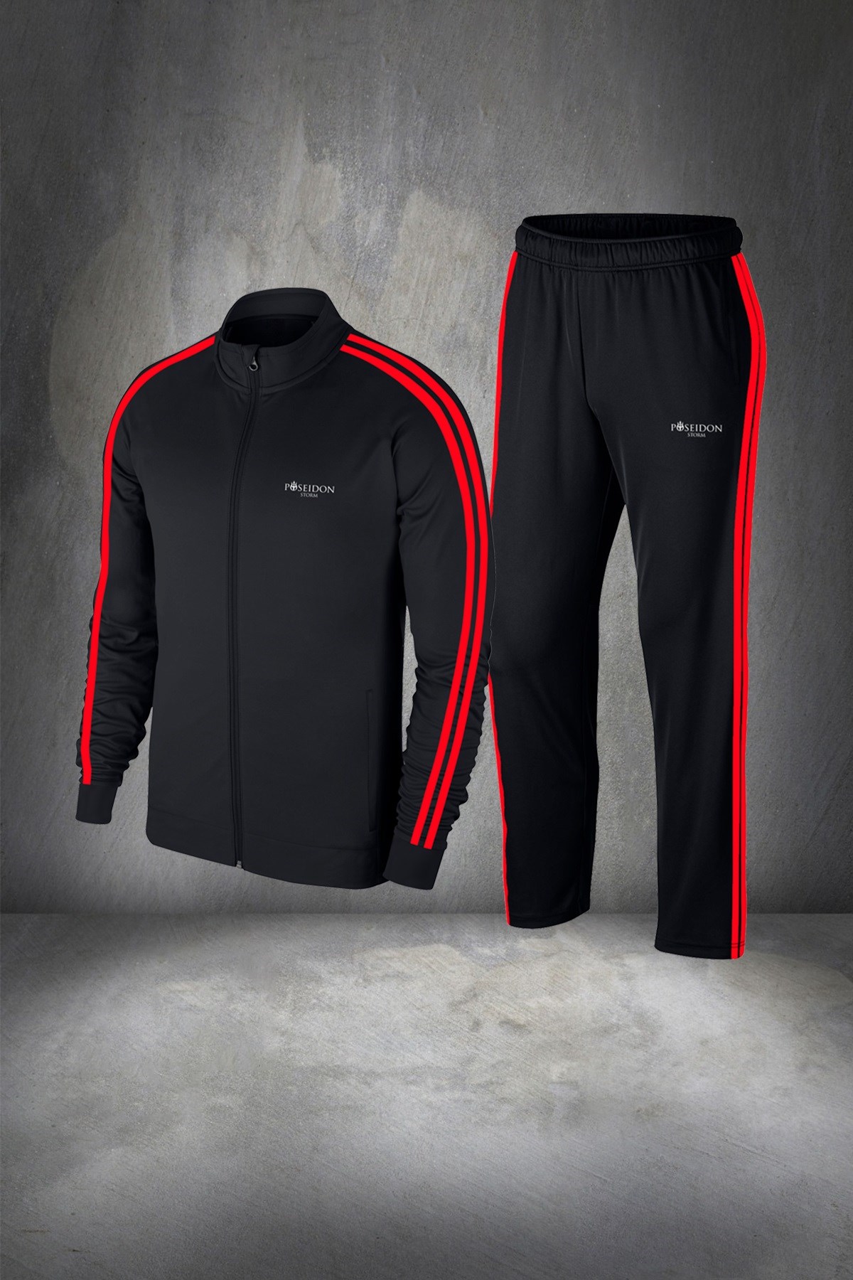 Büyük Beden Erkek Siyah İnterlok Kumaş Her Mevsim için Eşofman Takımı Seti  4XL-10XL