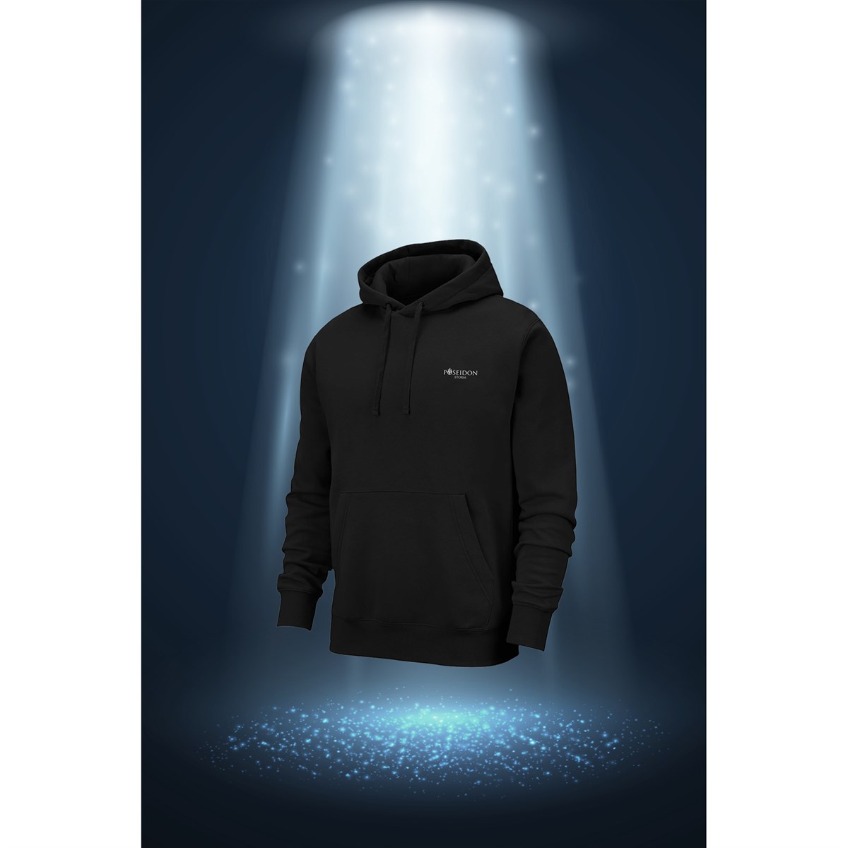 Büyük Beden Erkek Siyah İnterlok Kumaş Kapüşonlu Düz Renk Rahat Sweatshirt 3XL-10X