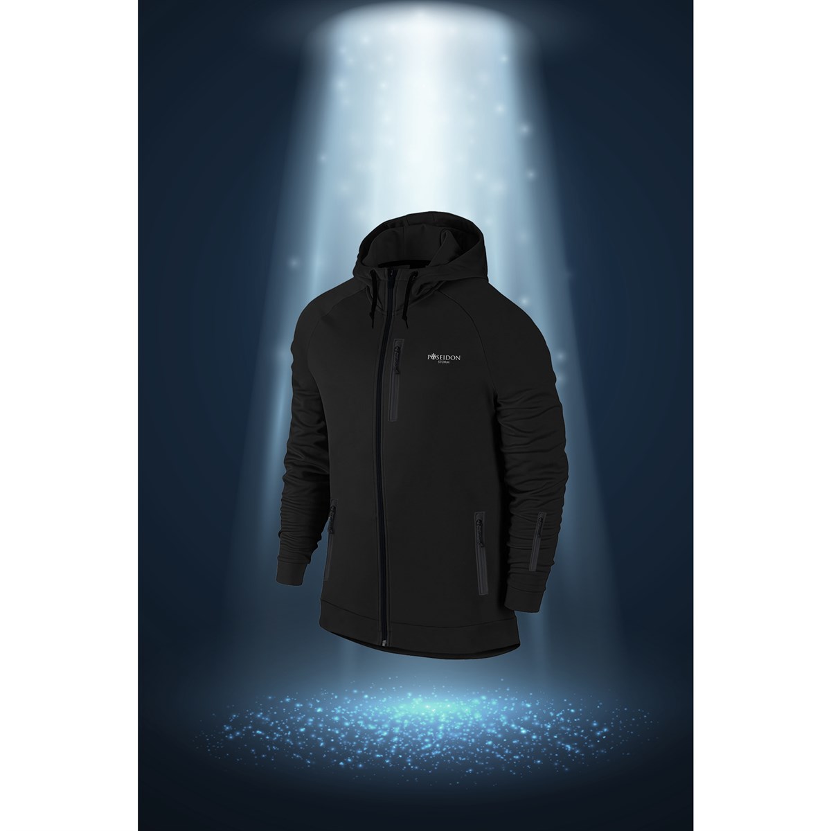 Büyük Beden Erkek Siyah İnterlok Kumaş Regular Fit Fermuar Cepli Kapüşonlu Sporcu Sweatshirt 3XL-10XL