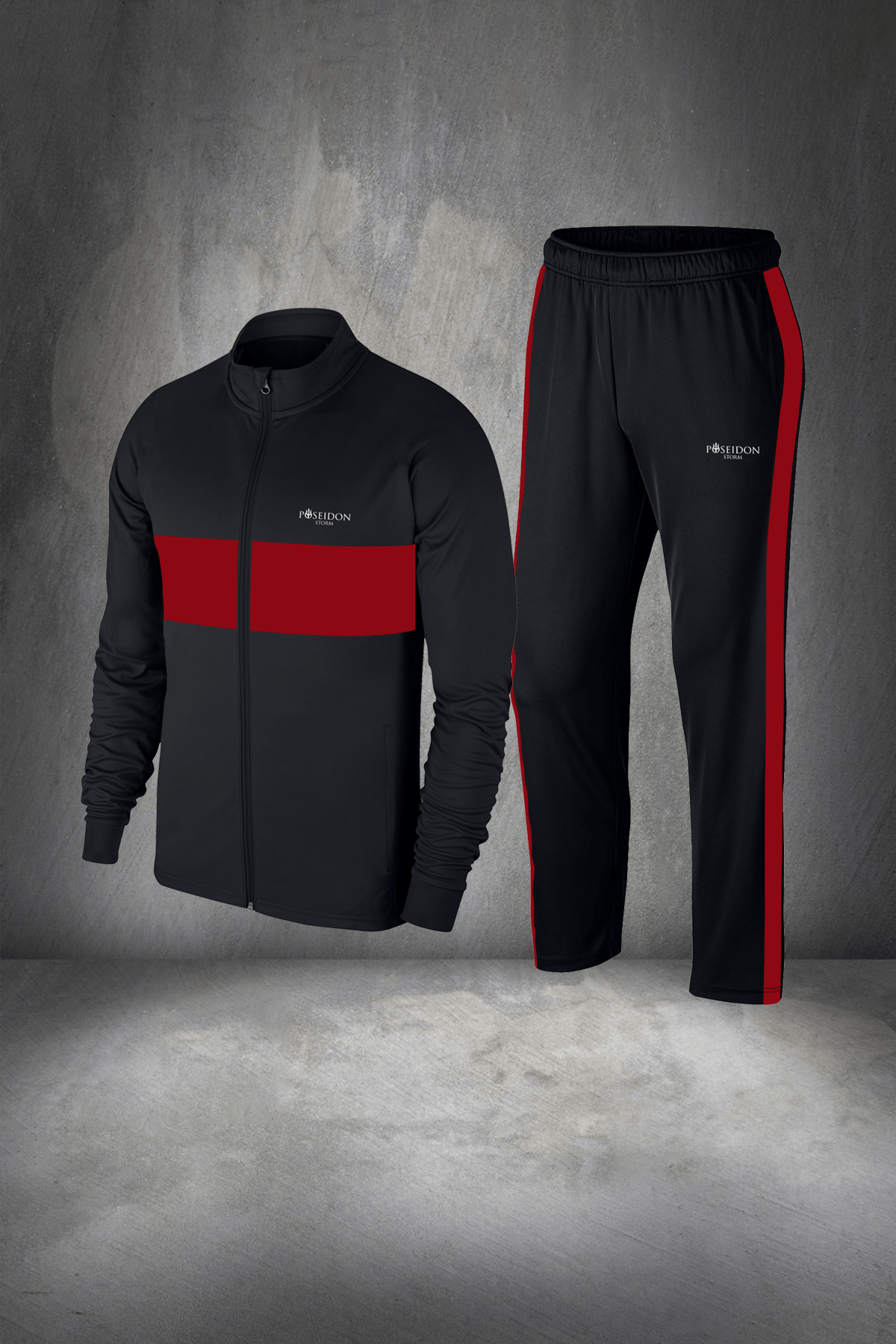 Büyük Beden Erkek Siyah Supra Penye Kumaş Fermuarlı Rahat Özel Eşofman Seti 4XL-10XL