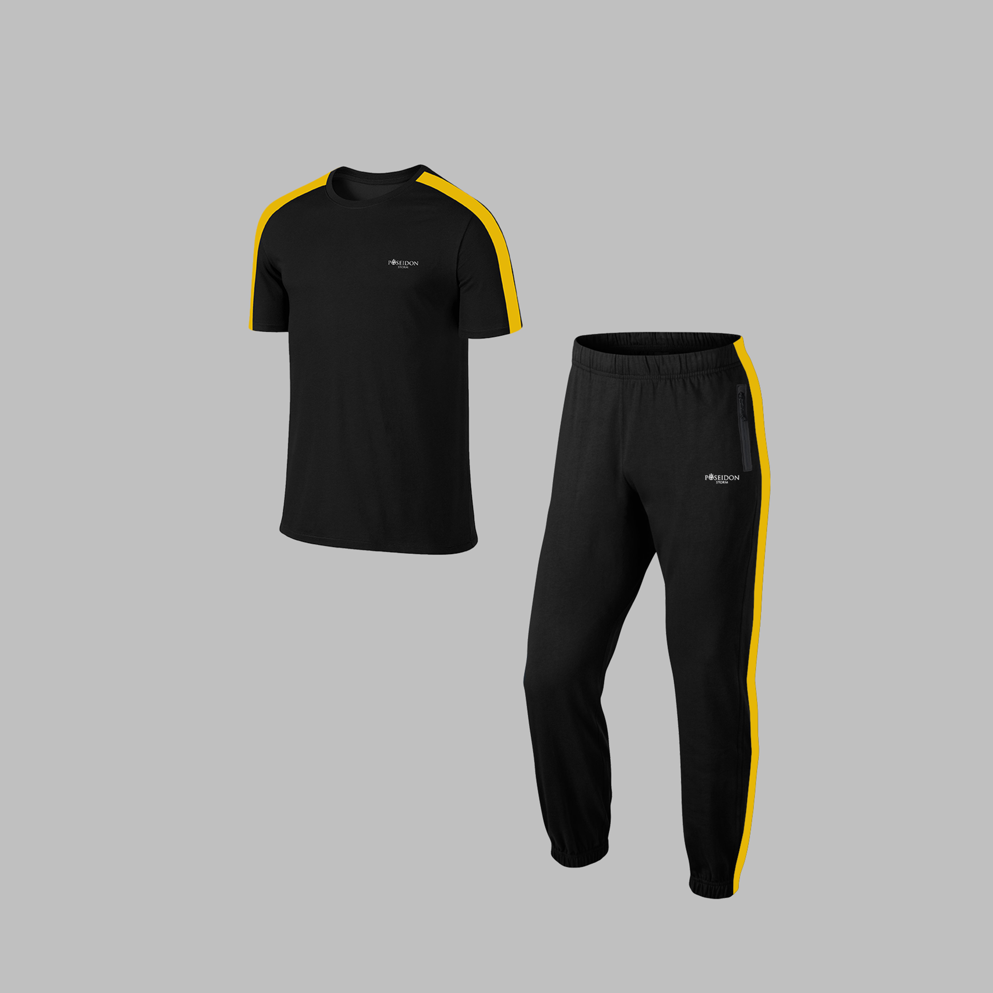 Büyük Beden Erkek Siyah Supra Penye Kumaş Cep Detaylı Rahat  Eşofman Seti  (4XL- 10XL)