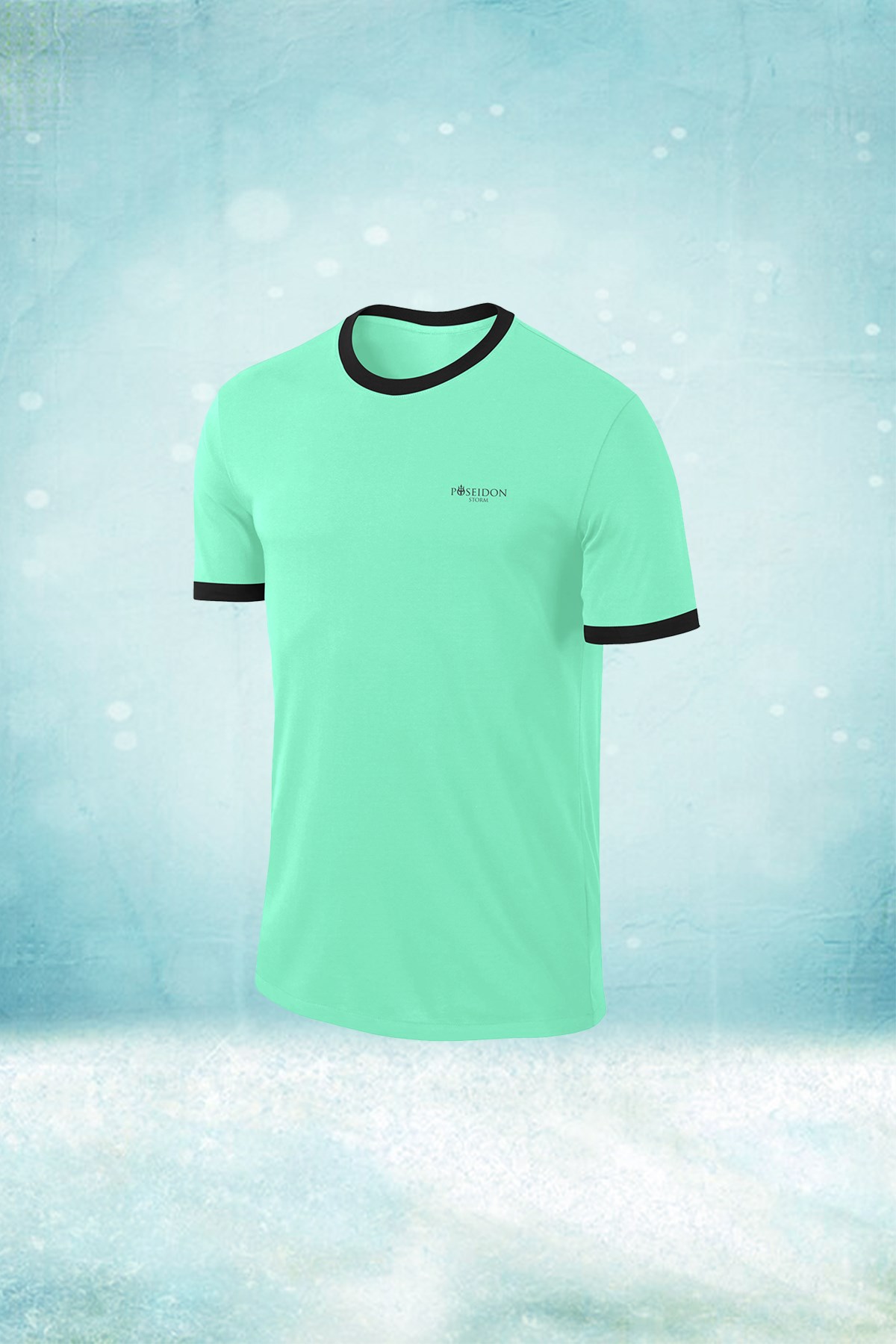 Büyük Beden Erkek Su Yeşili Dri-Fit Kumaş Antrenman ve Koşu için Konforlu  Düz Tişört   (4XL- 10XL)