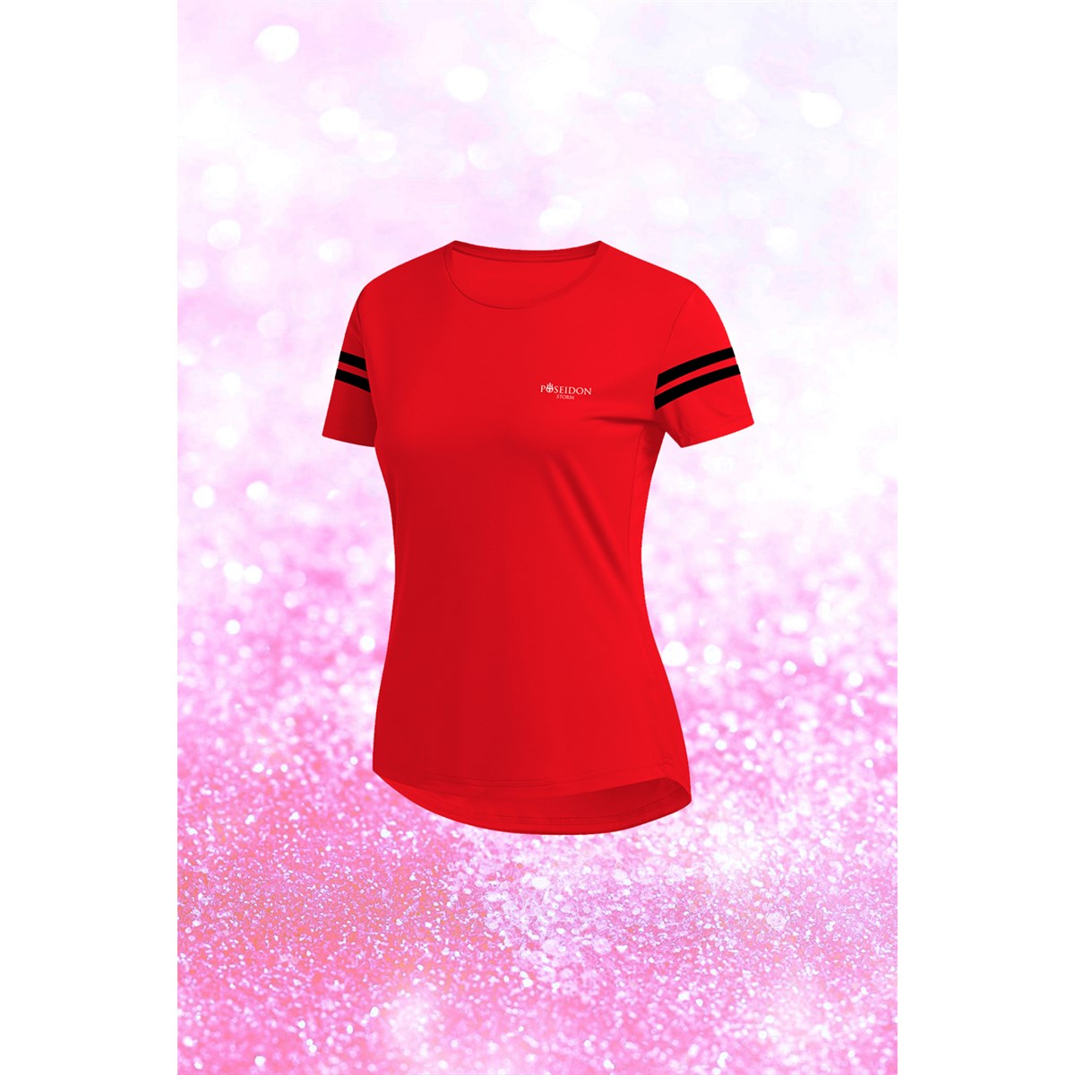 Büyük Beden Kadın Kırmızı Dri-Fit Kumaş Düz Yuvarlak Yaka Kısa Kol Konforlu T-shirt  (4XL-10XL)
