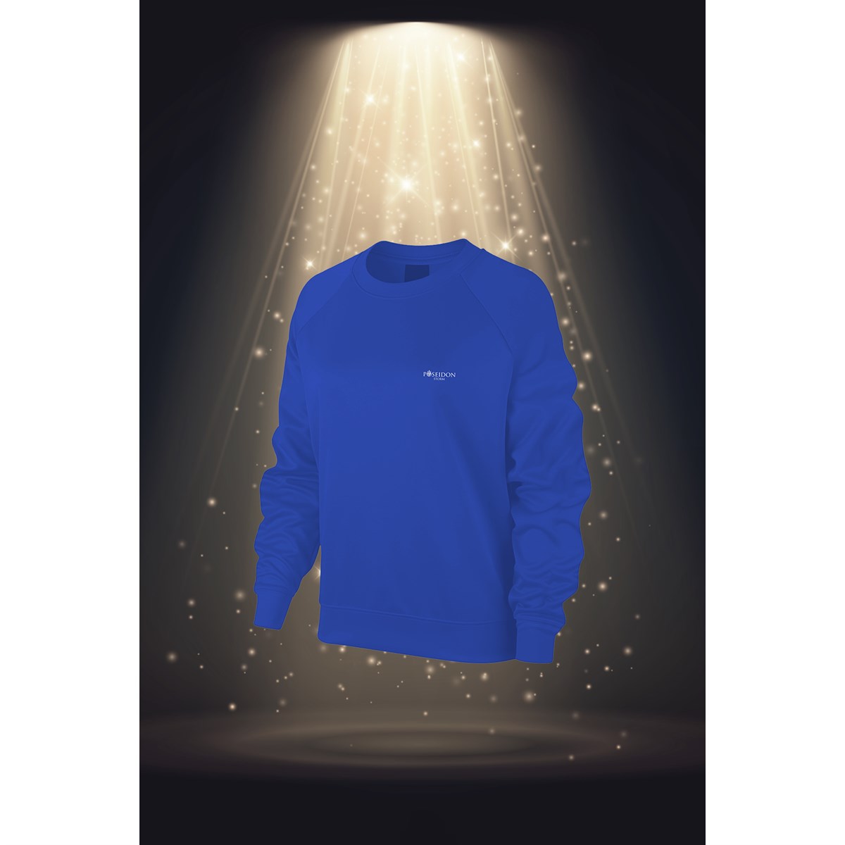 Büyük Beden Kadın Mavi İnterlok Kumaş Uzun Kol  Standart Fit Yürüyüş ve Koşu için Bisiklet Yaka Sweatshirt 3XL-10XL