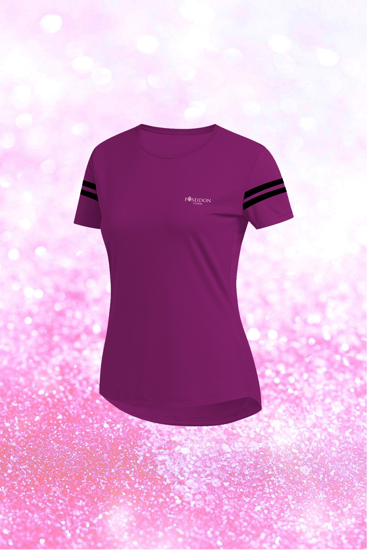 Büyük Beden Kadın Mor Dri-Fit Kumaş Spor için Konforlu  Kısa Kol T-shirt  4XL-10XL