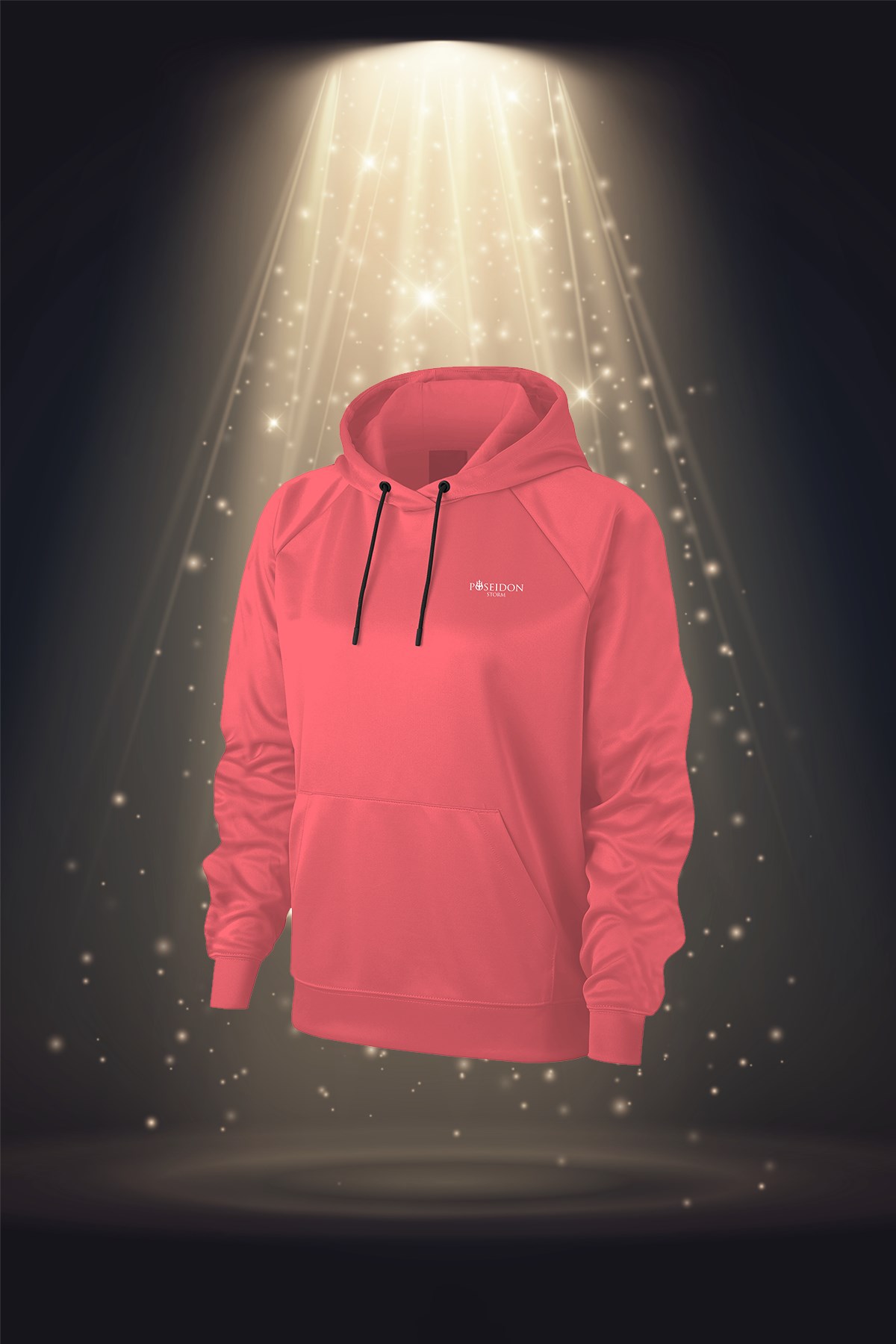 Büyük Beden Kadın Pudra İnterlok Kumaş Uzun Kol Kapüşonlu Sporcu Sweatshirt 3XL-10XL