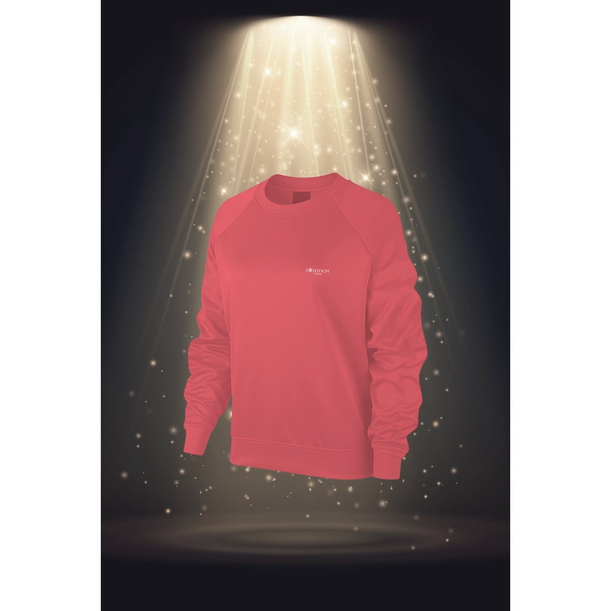 Büyük Beden Kadın Pudra İnterlok Kumaş Tasarım Yuvarlak Yaka Regular Fit Sporcu Sweatshirt 3XL-10XL