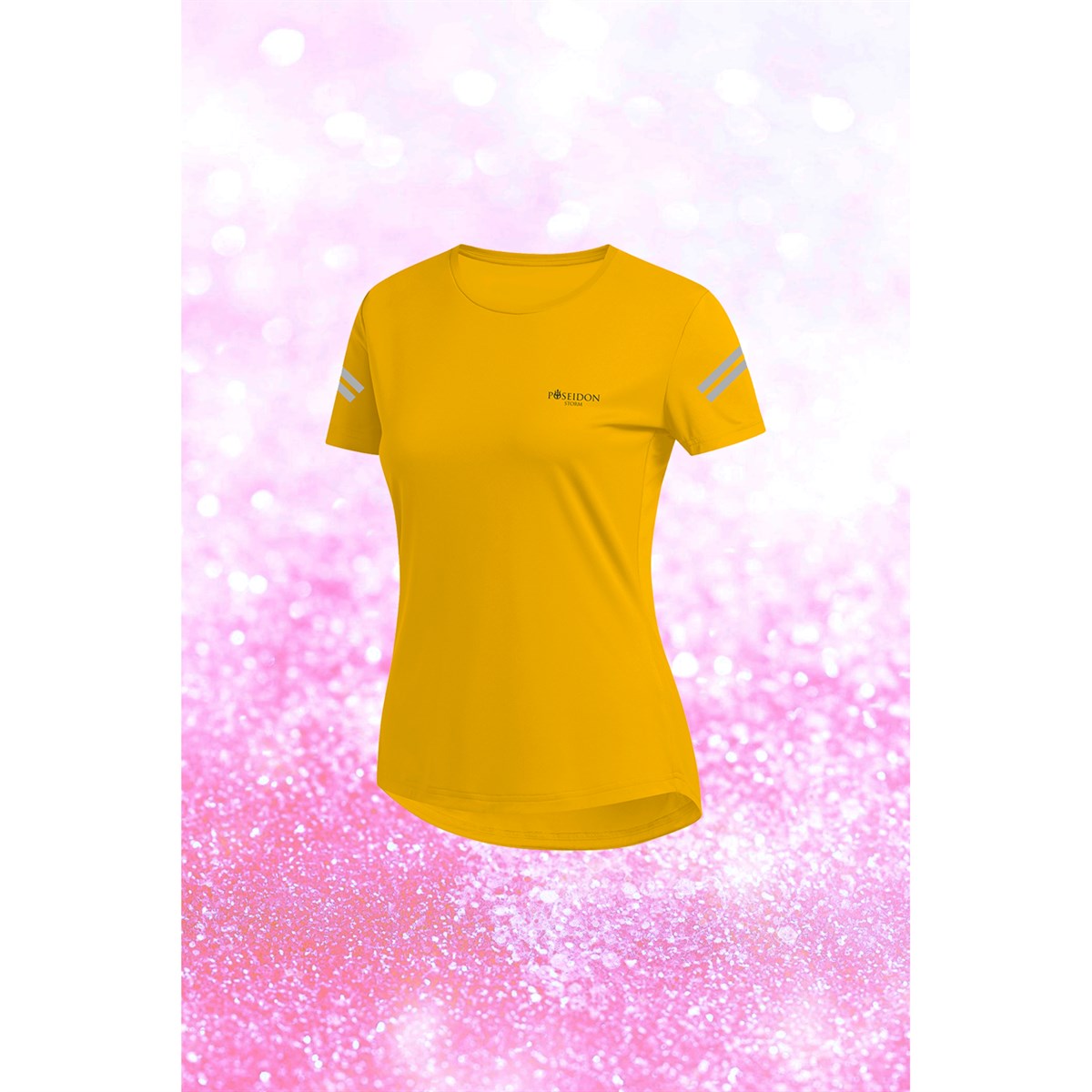 Büyük Beden Kadın Sarı Dri-Fit Kumaş Antrenman ve Koşu için Konforlu Düz Tişört (4XL-10XL)