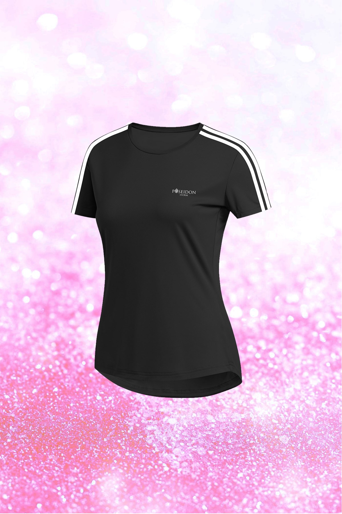 Büyük Beden Kadın Siyah Dri-Fit Kumaş Yuvarlak Yaka  Şık Konforlu T-shirt    4XL-10XL