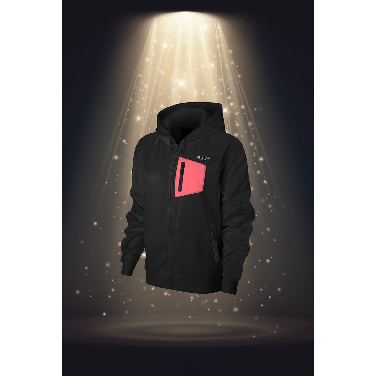 Büyük Beden Kadın Siyah İnterlok Kumaş Cepli Kapüşonlu Günlük Hoodie 3XL-10XL