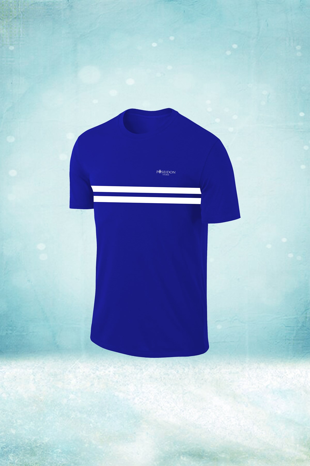 Büyük BedenErkek Mavi Dri-Fit Kumaş Antrenman ve Koşu için Konforlu  Kısa Kol T-shirt    (4XL- 10XL)