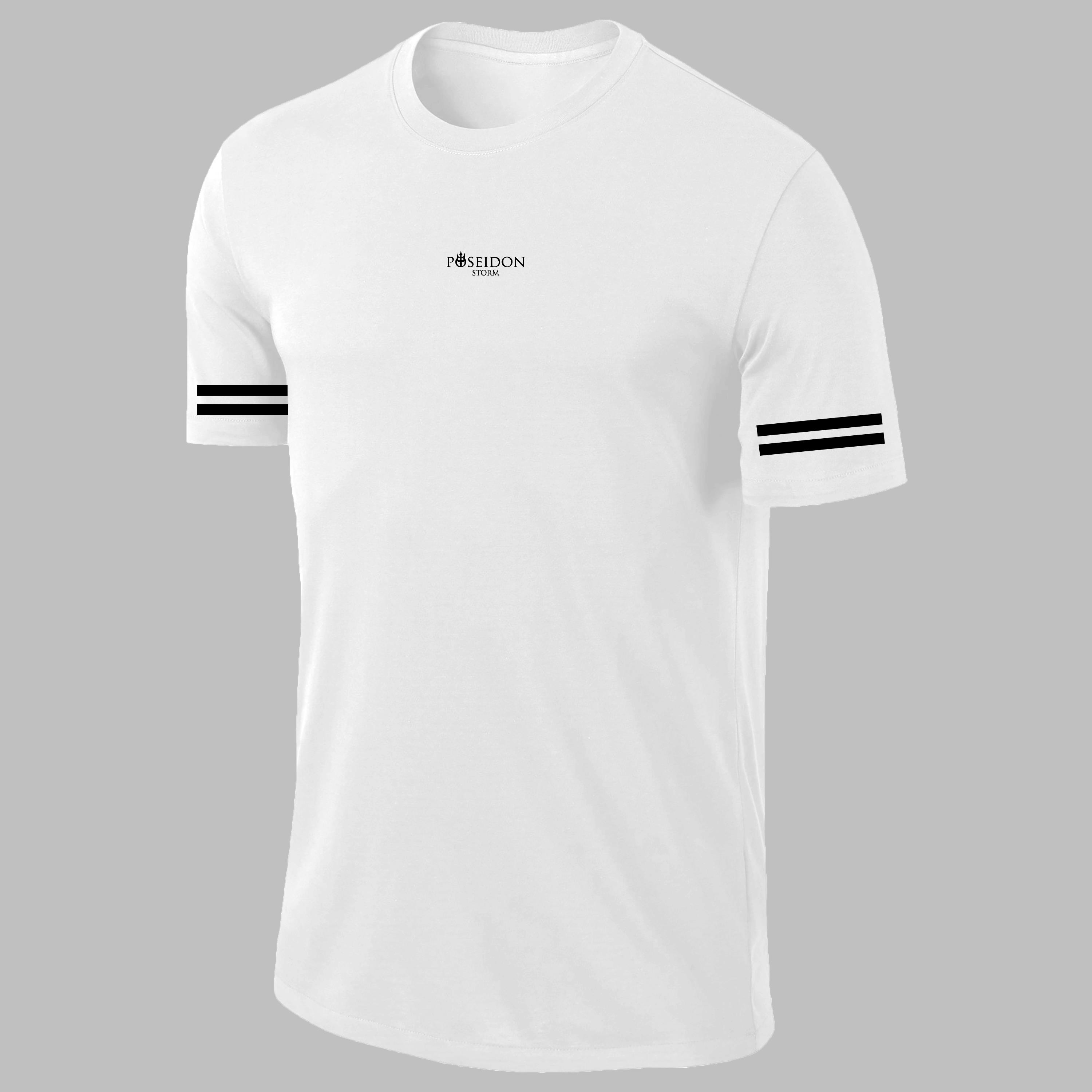 Erkek Beyaz Dri-Fit Kumaş  Baskısız Yürüyüş ve Koşu için Konforlu T-shirt  S-3XL